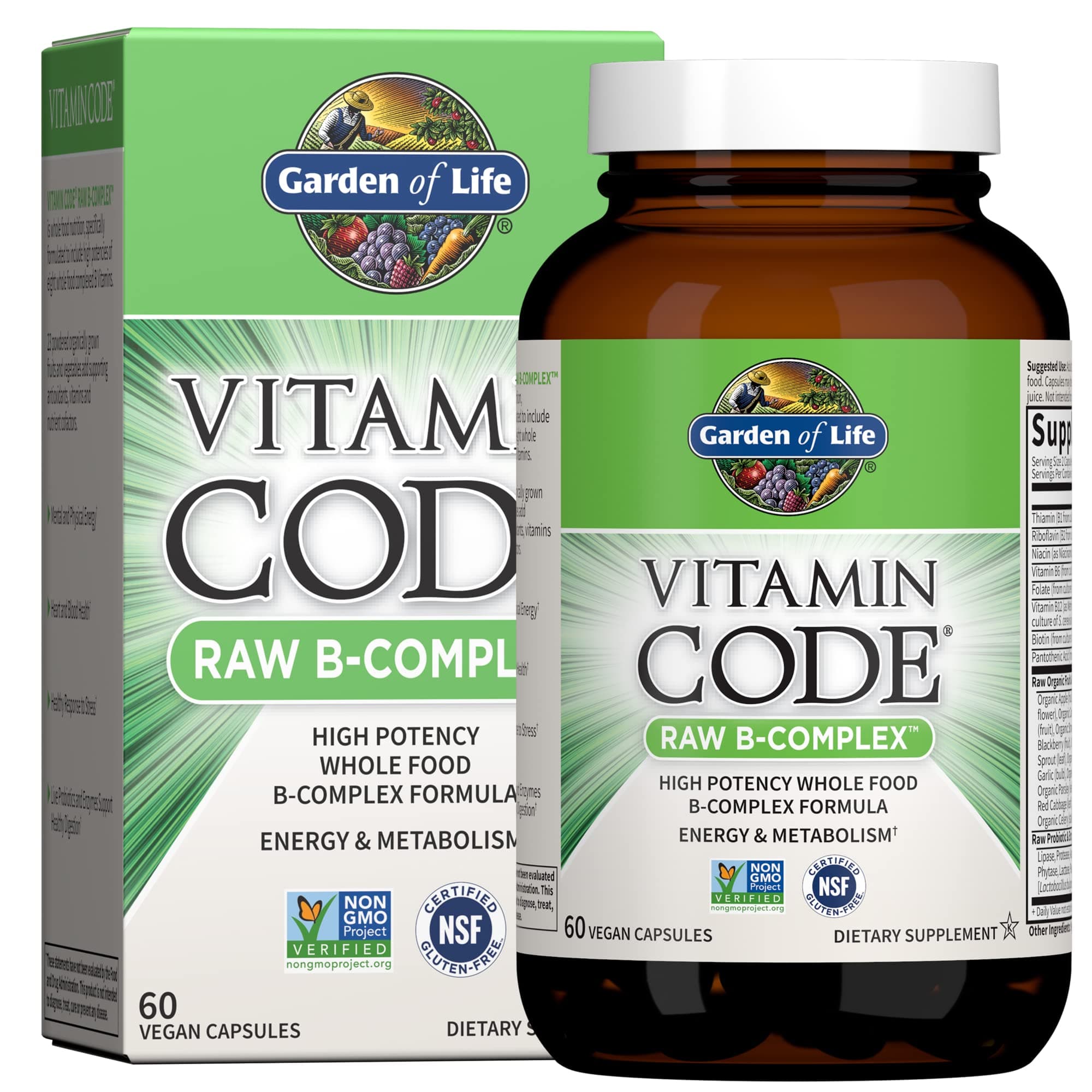 Raw B Complex Vitamin Code Caps - 60 Vegan Capsules