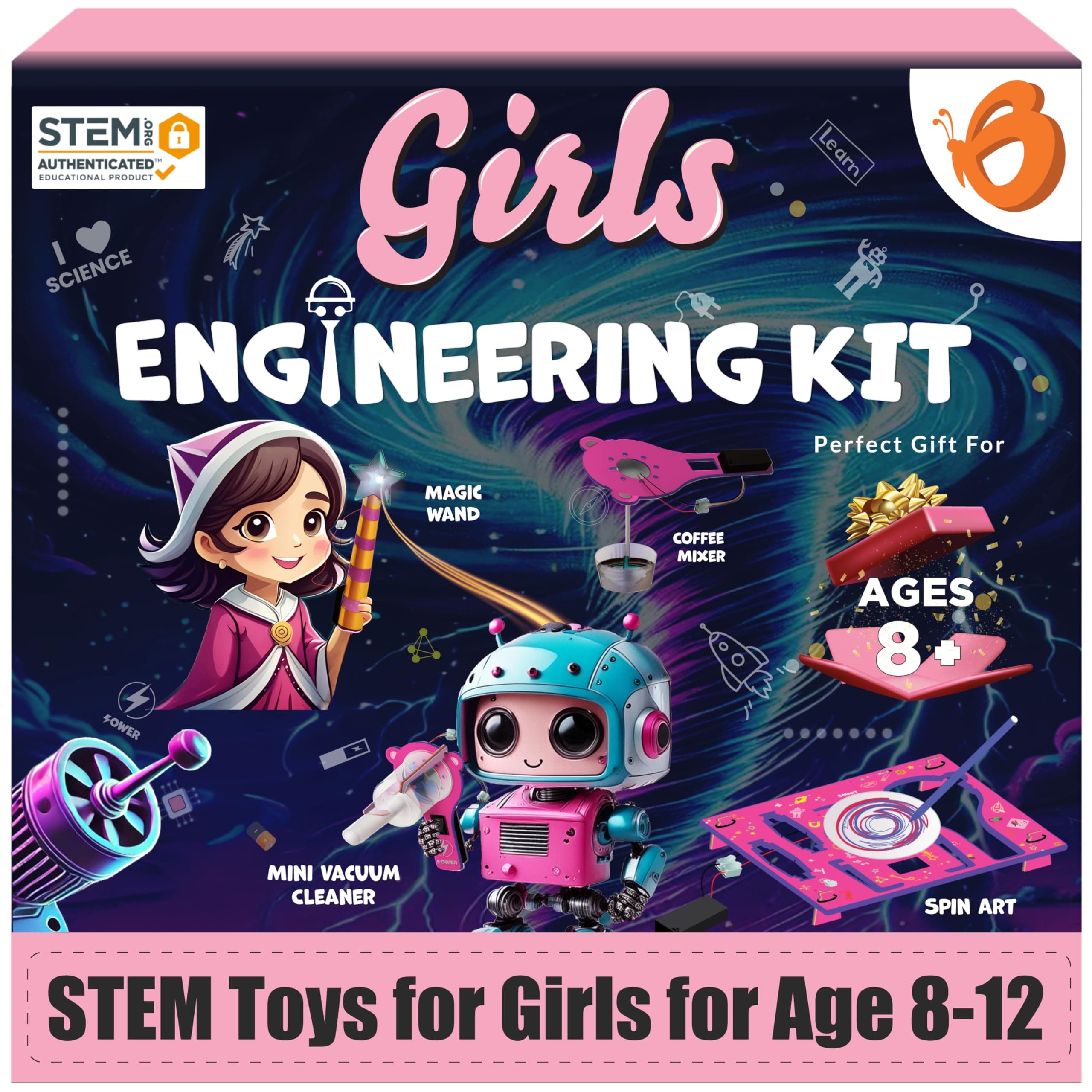 - 100+ STEM Projects | Girls Mini Engineering Kit for Ages 8 10 12 15 Years | Ultimate DIY Science Experiments for Kids | Educational Engineering Toys Best Birthday Gift idea
