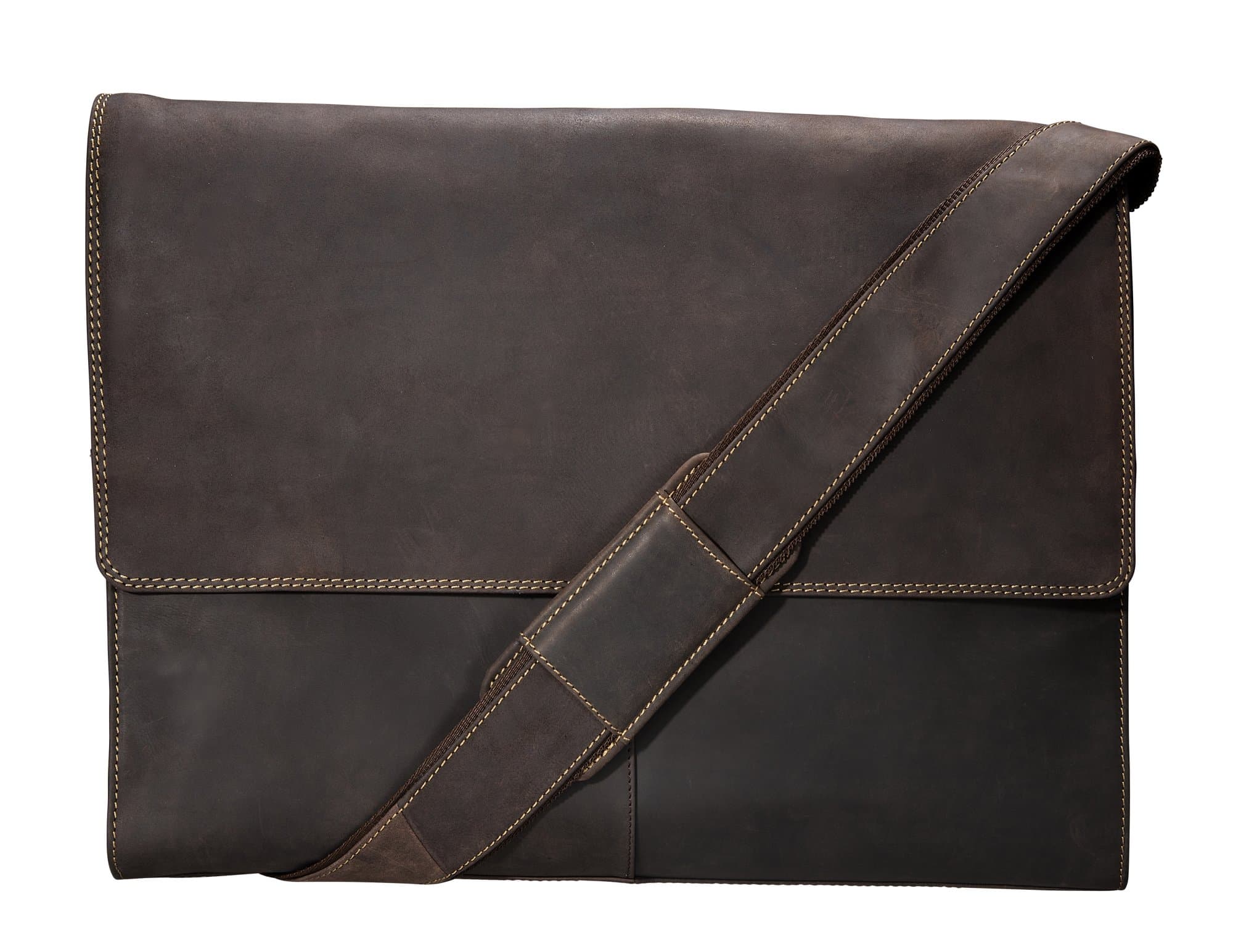 VISCONTI Half Flap Extra Large Hunter Messenger Bag in Oiled leather