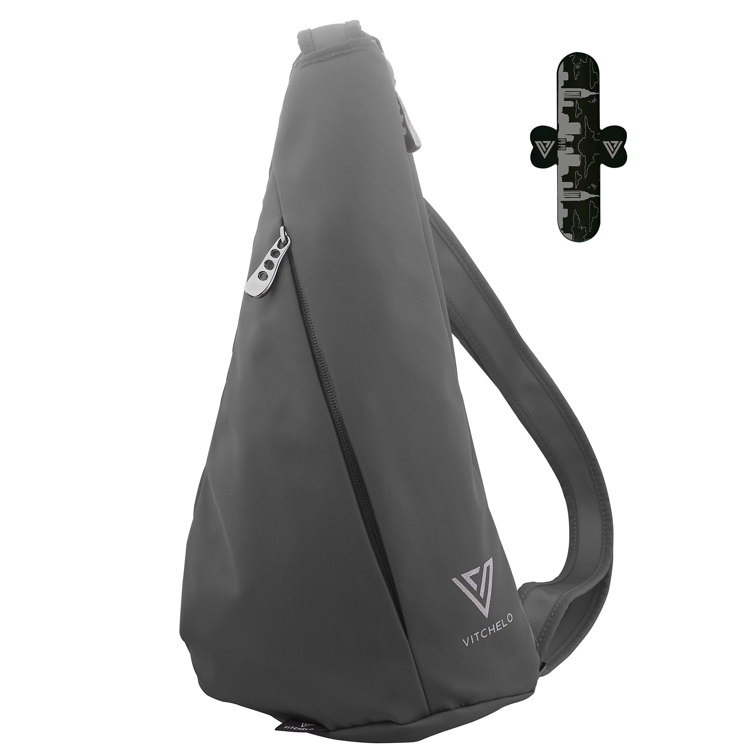 VITCHELO Sling Backpack. Waterproof Sling Bag With 2 Safe Pockets, Adjustable Strap, Padded Interior & Quality Zippers. Excellent Sling Rucksack for Wilderness & Urban Use. Suitable for Men & Women