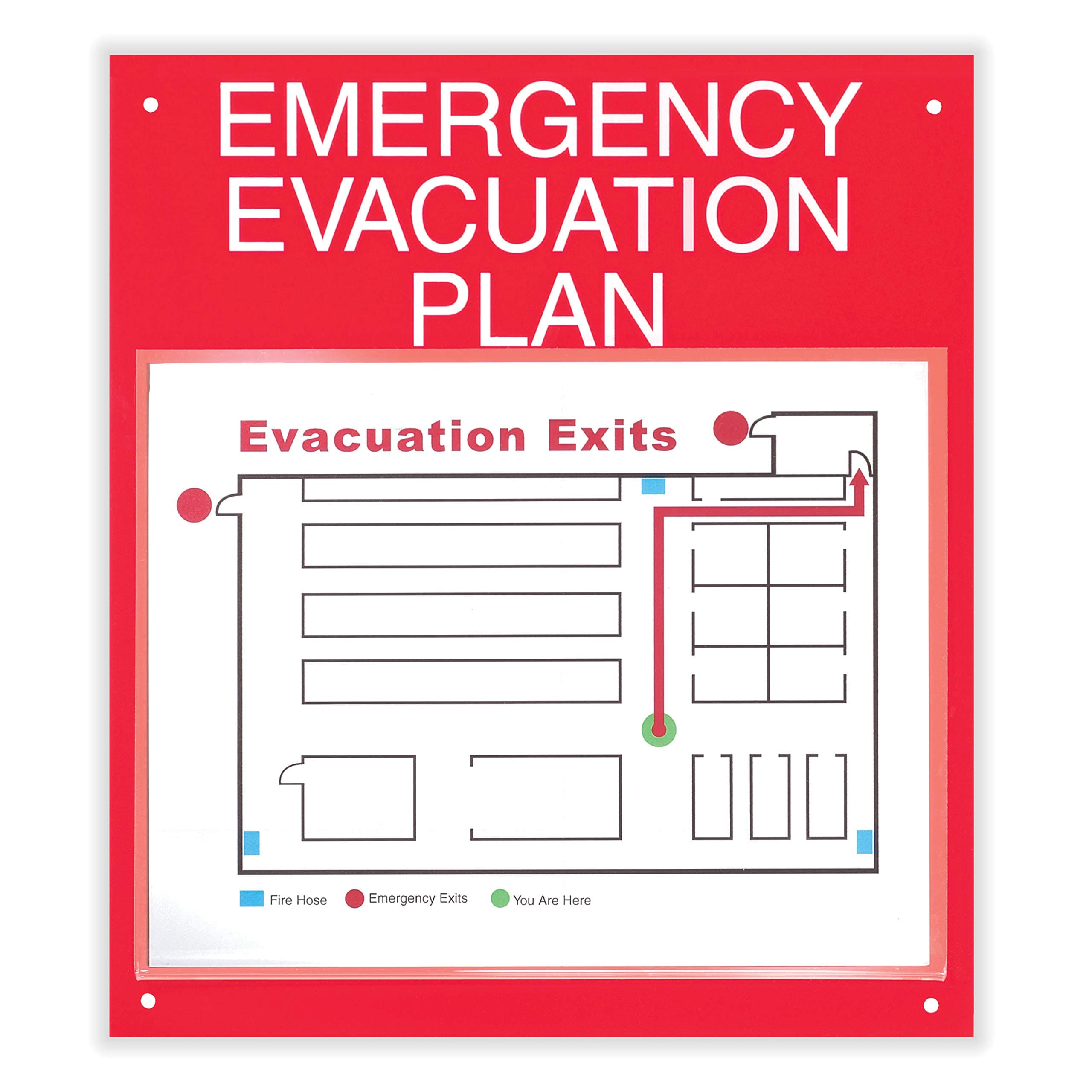 Emergency Evacuation Plan Board | 12” x 13” | Workplace Safety