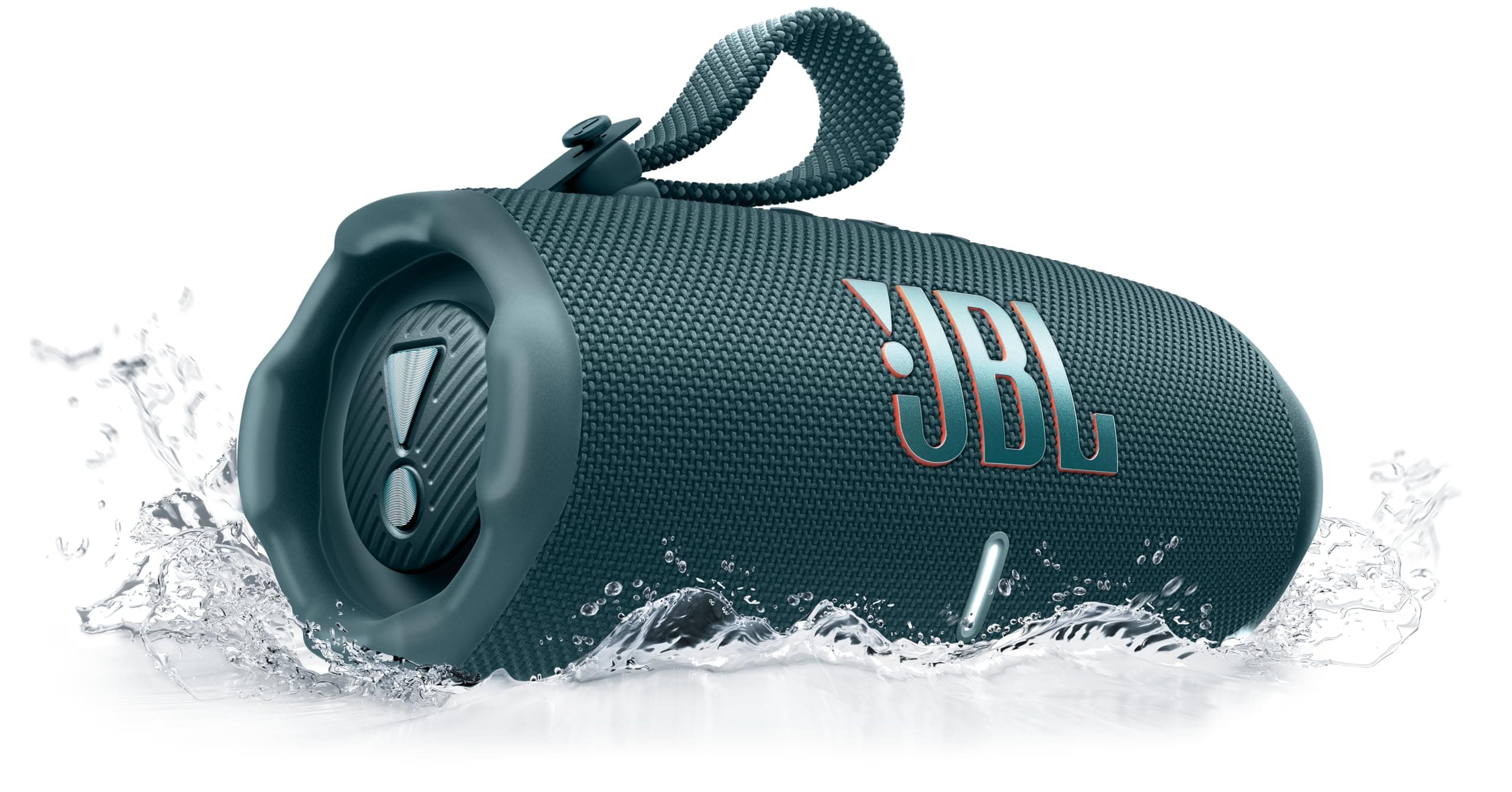 JBL Charge 6 - Portable Waterproof & Drop-Proof Bluetooth Speaker, Bold JBL Pro Sound with AI Sound Boost, 28Hrs of Playtime, Built-in powerbank & Comes with a Sturdy/Removable Carrying Strap (Blue)