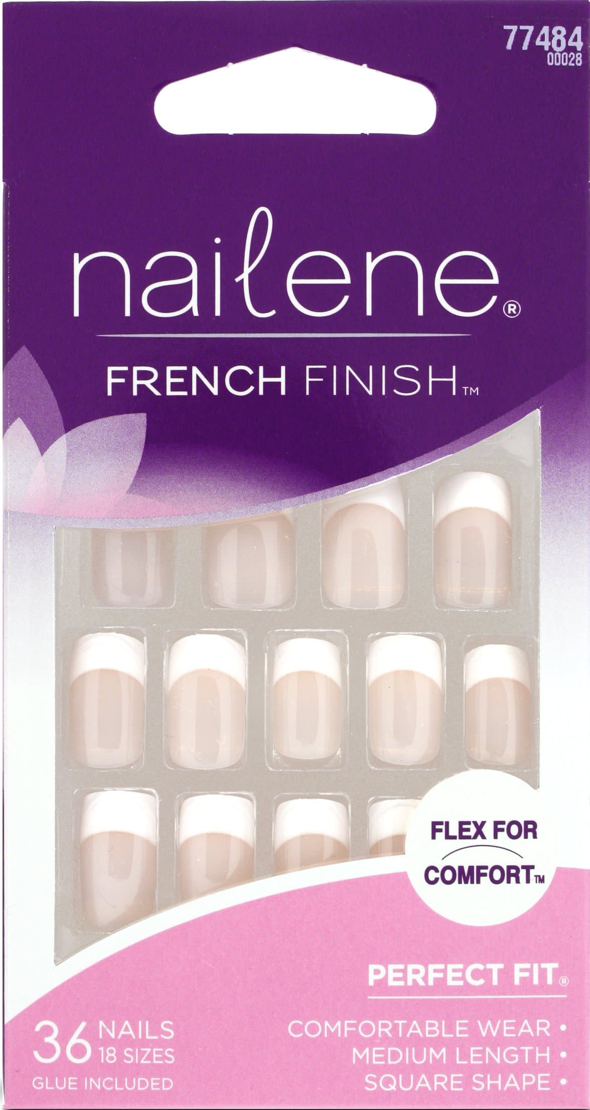 Nailene Nails, Flex for Comfort, Medium Length 36 nails