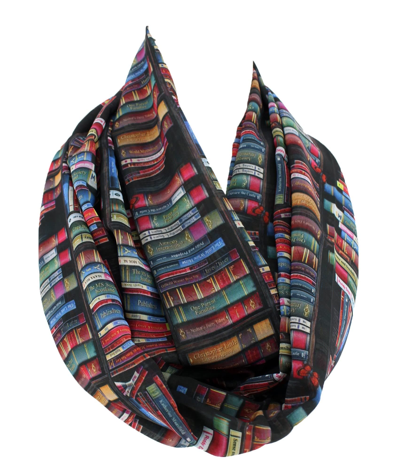 EtwoaBookshelf Black Infinity Scarf Circle Scarf Loop Scarf