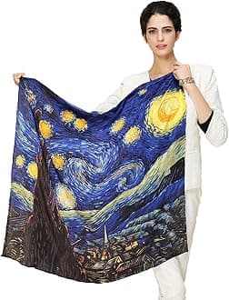 Grace Scarves100% Silk Scarf, Large, Artists Collection (van Gogh & Monet)