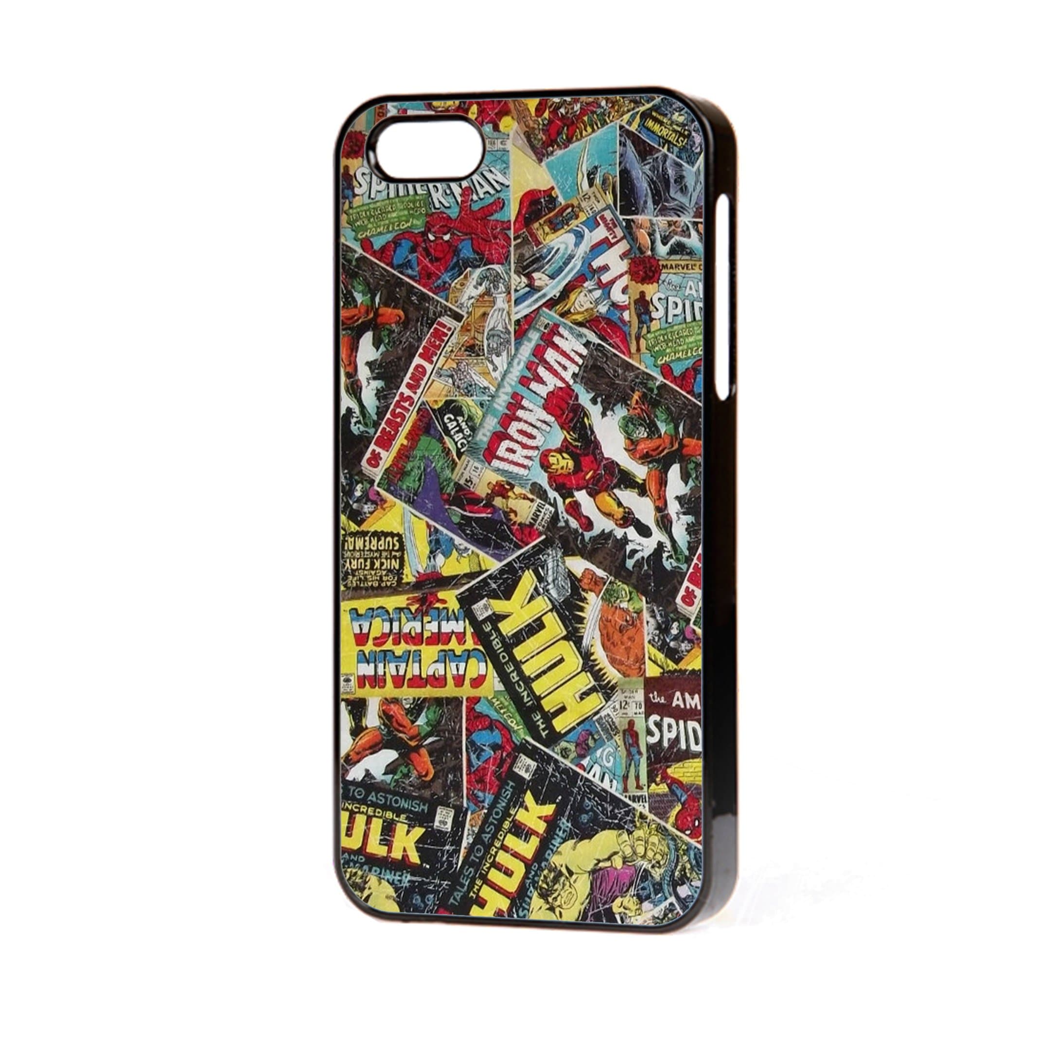 DC Marvel Comic Book Spiderman Hulk X-Men Phone Case Iphone 4-4S Free P&P. (Black Case)