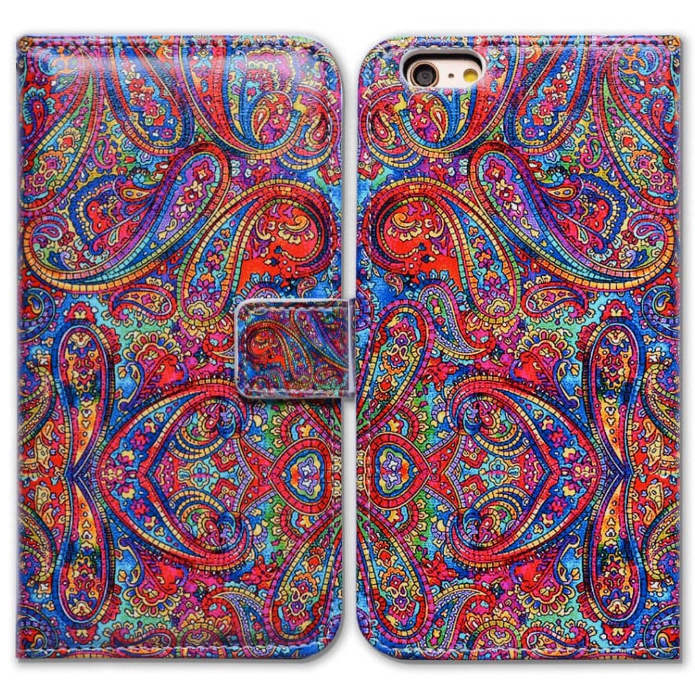 Case for iPhone SE 2022/iPhone SE 3rd Gen/iPhone SE 2020, Bright Paisley Pattern Wallet Flip Leather Cover Case with Credit Card Slot ID Card Holder Kickstand for iPhone 7/8/SE 2022