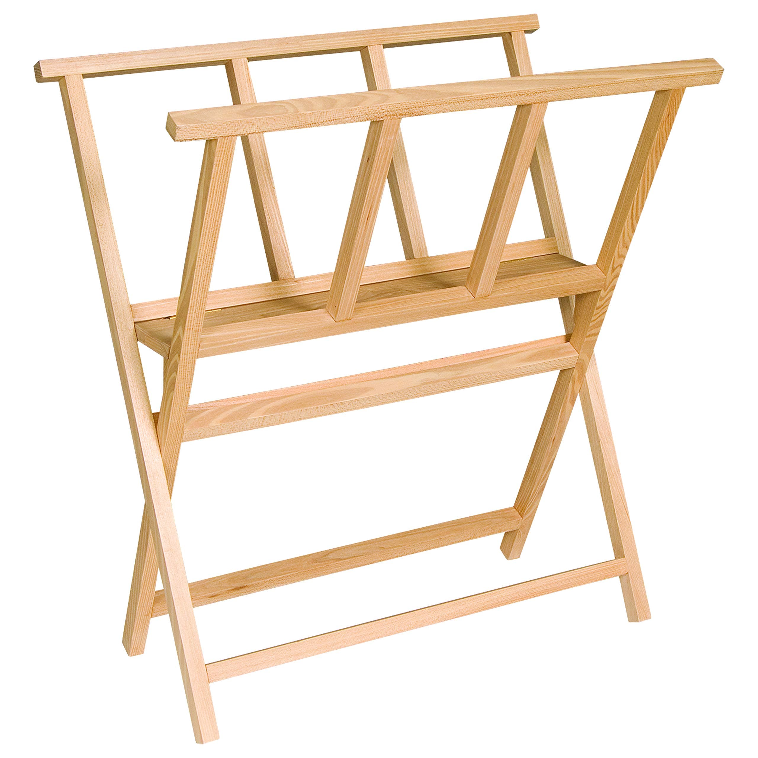 Creative Mark Folding Wood Large Print Rack - Perfect For Display of Canvas, Art, Prints, Panels, Posters, Art Gallery Shows, Storage Rack - [BeechWood Finish]