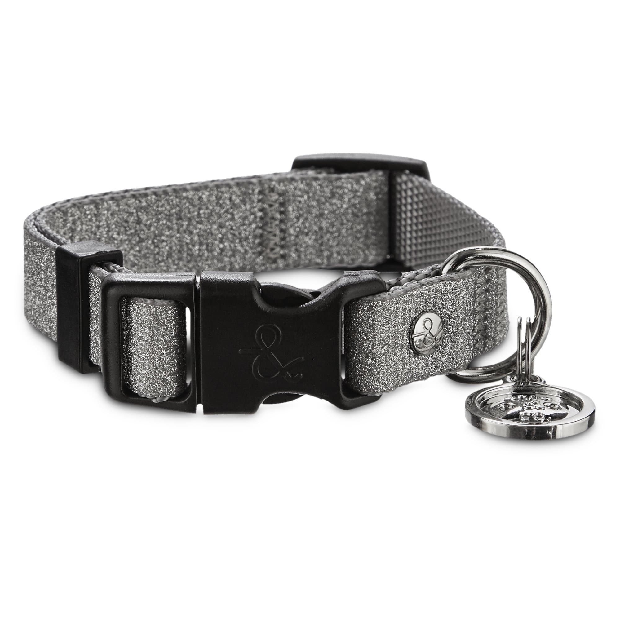 Bond & Co. Silver Glitter Collar, for Necks 8"-12", X-Small/Small