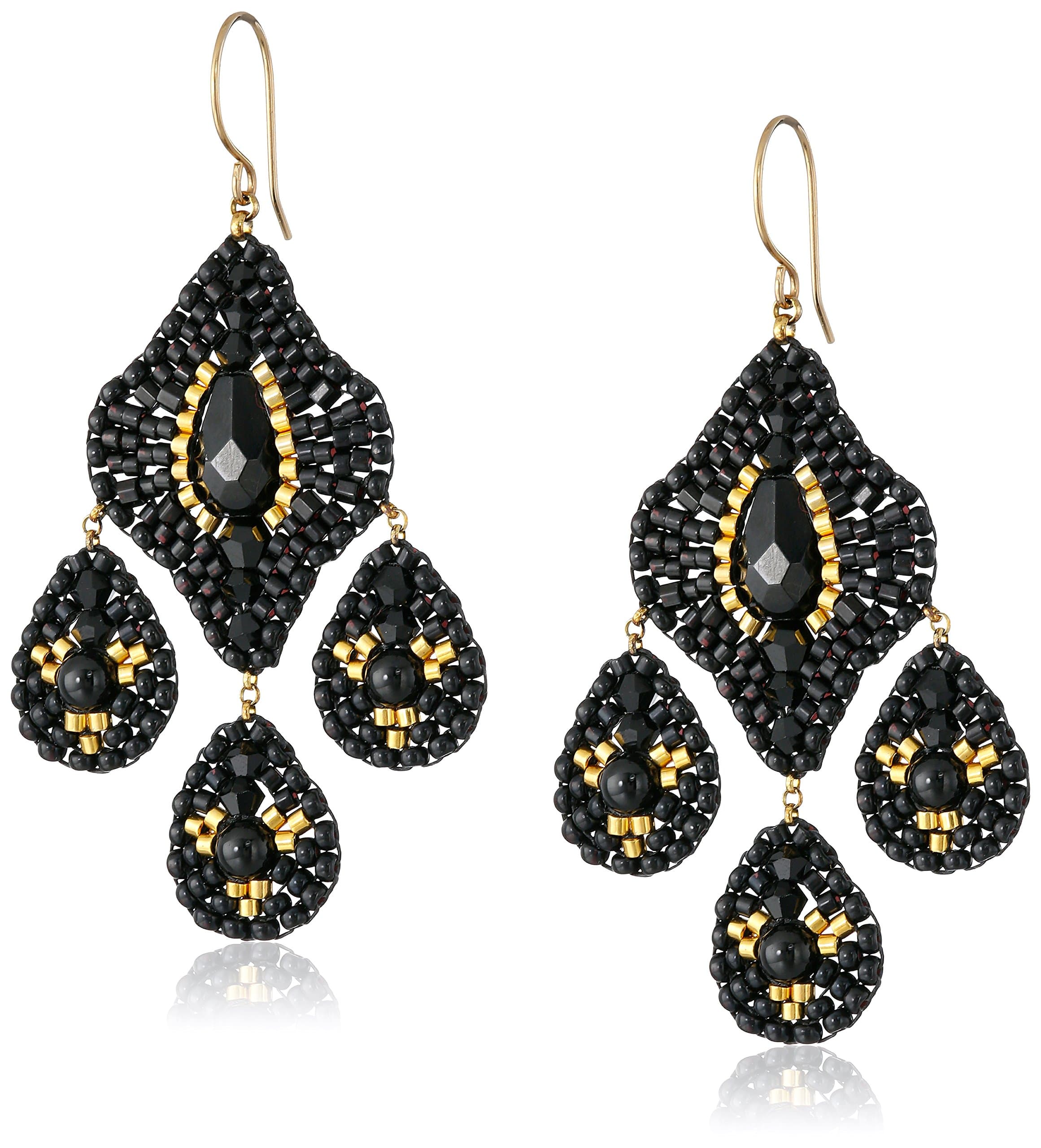 Miguel Ases Onyx 3-Drop Earrings