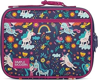 Simple Modern Kids Lunch Box for School | Reusable Insulated Lunch Bag for Toddler, Girl, and Boy | Meal Containers with Exterior & Interior Pockets | Hadley Collection | Unicorn Rainbows