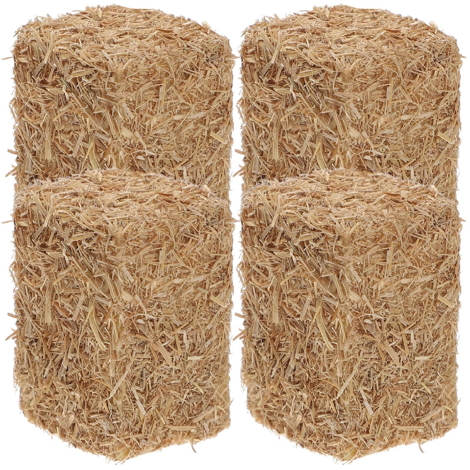 NUOBESTY Mini Hay Bales Square Miniature Haystack Decoration Micro Landscape Straw Bale Ornament Dollhouse Farm Garden Adornment 4pcs