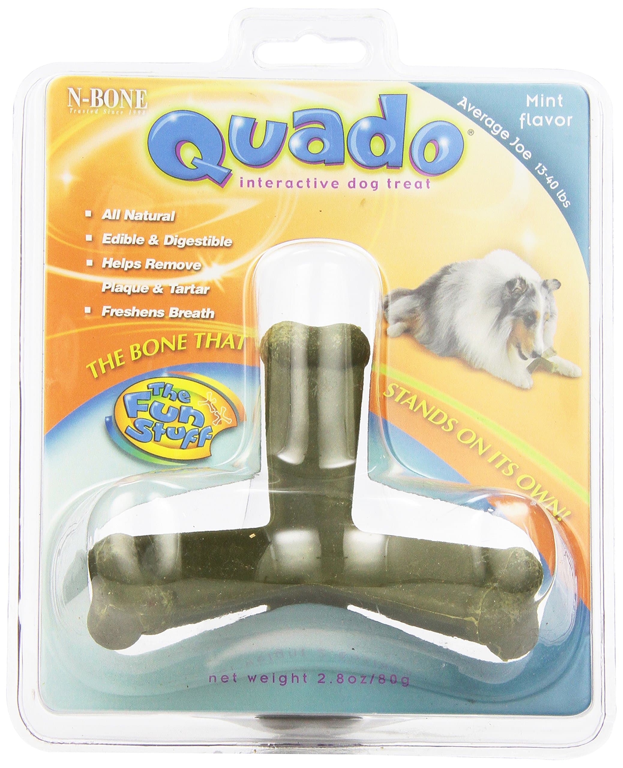N-Bone Quado Interactive Dog Chew Treat Mint, Average Joe