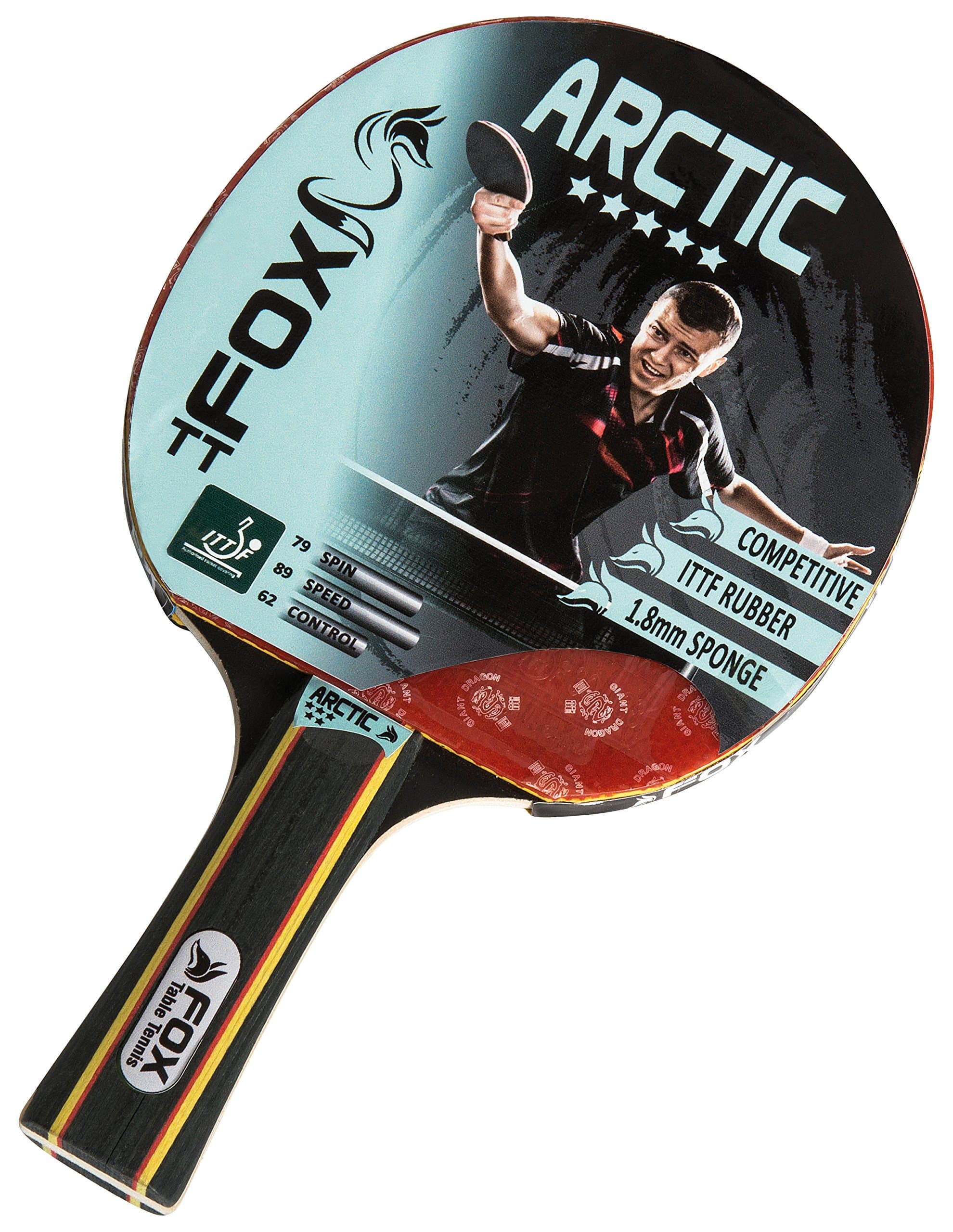 Fox TT Arctic 5 Star Bat Table Tennis Bat - Red