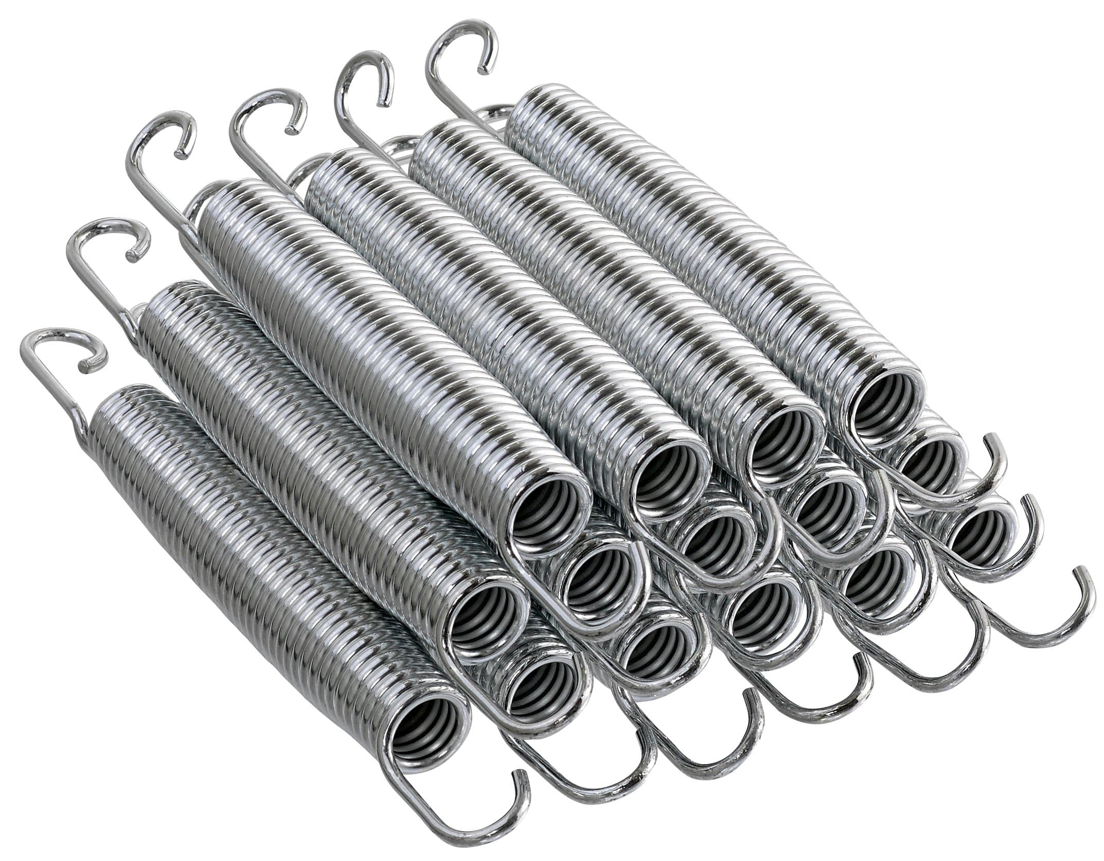 Machrus Upper Bounce Premium Trampoline Springs Replacement 3.5-9 Inch, Heavy-Duty Galvanized Steel with Pull T Hook Tool for Installation, Set of 15