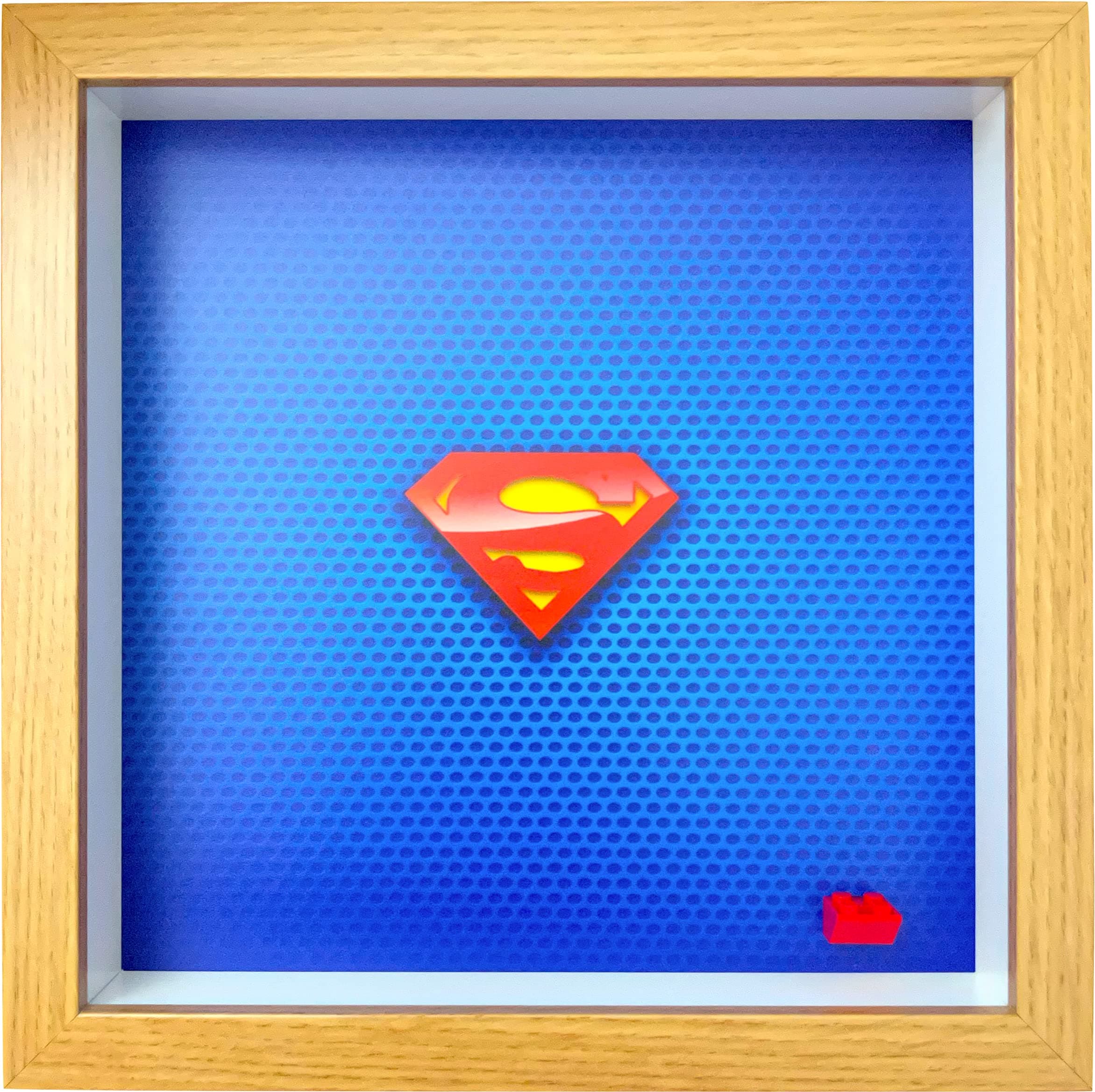 FRAMEPUNK Superhero Display Frame compatible with LEGO® Superman Minifigure.