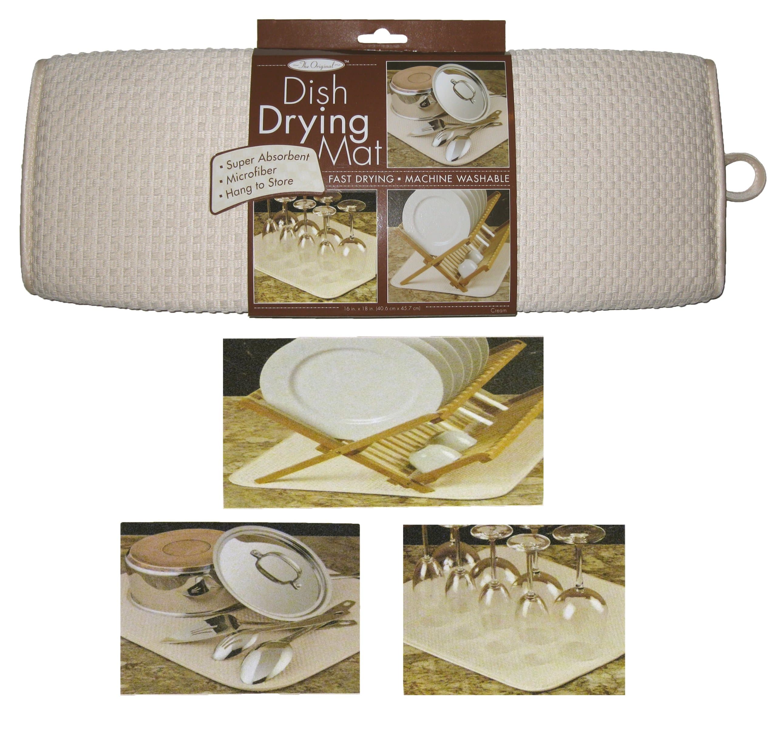 The Original™ Dish Drying Mat Microfiber Absorbent Machine Washable Fast Drying 16"x18" Multipurpose