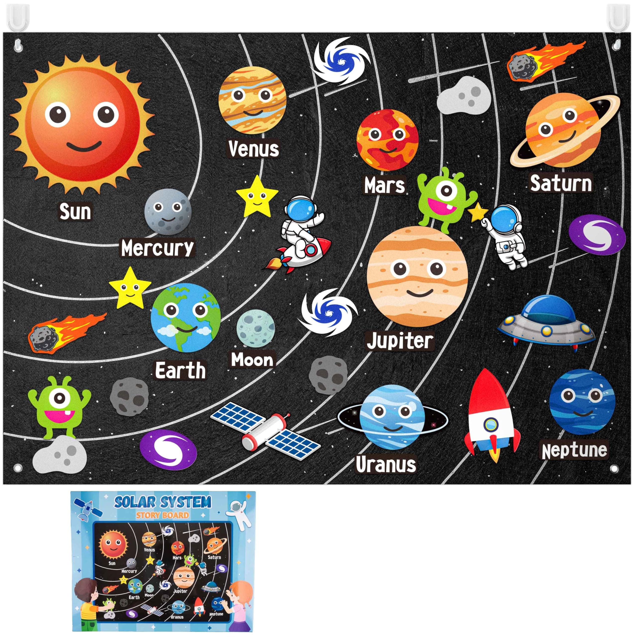 WATINC 44Pcs Outer Space Felt Board Story Set