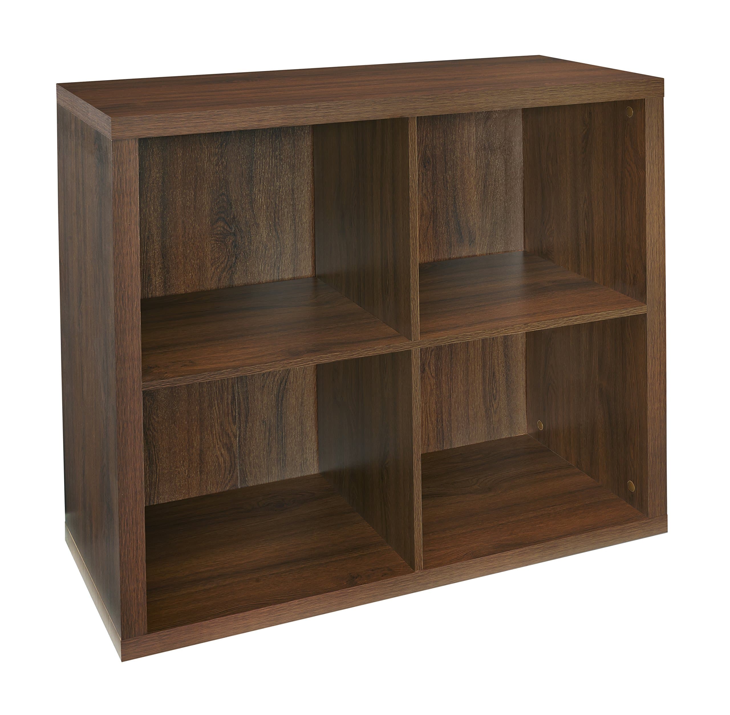 4-Cube Decorative Storage Cube Storage Organizer, Dark Chestnut