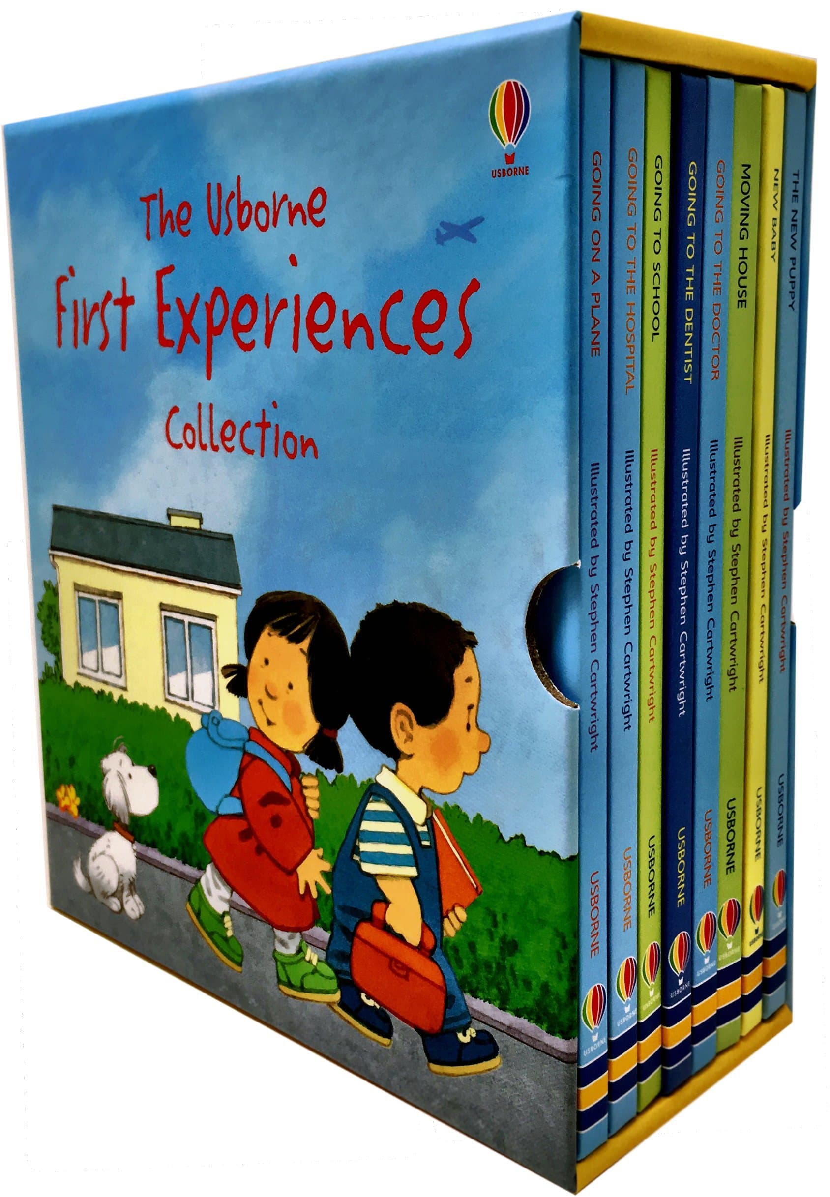Usborne First Experiences Collection 8 Books Box Set By Anne Civardi (Going on a Plane, Going to the Hospital, Going to School, Going to the Dentist, Going to the Doctor, Moving House, The New Baby, T Hardcover – January 1, 2018