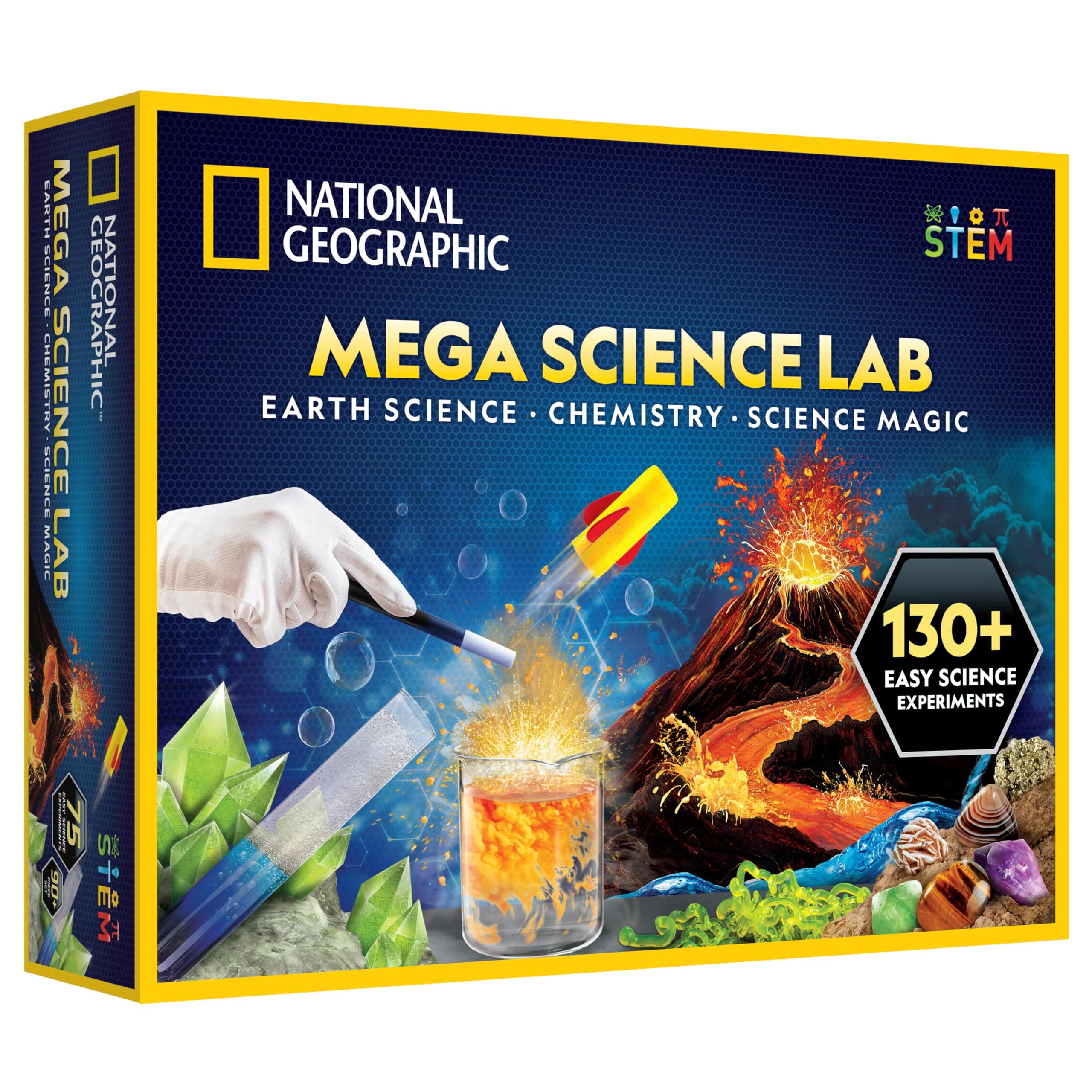 National Geographic Mega Science Lab - Kit Bundle Pack With 75 Easy Experiments, Featuring Earth Science, Chemistry, And Magic Activities For Kids