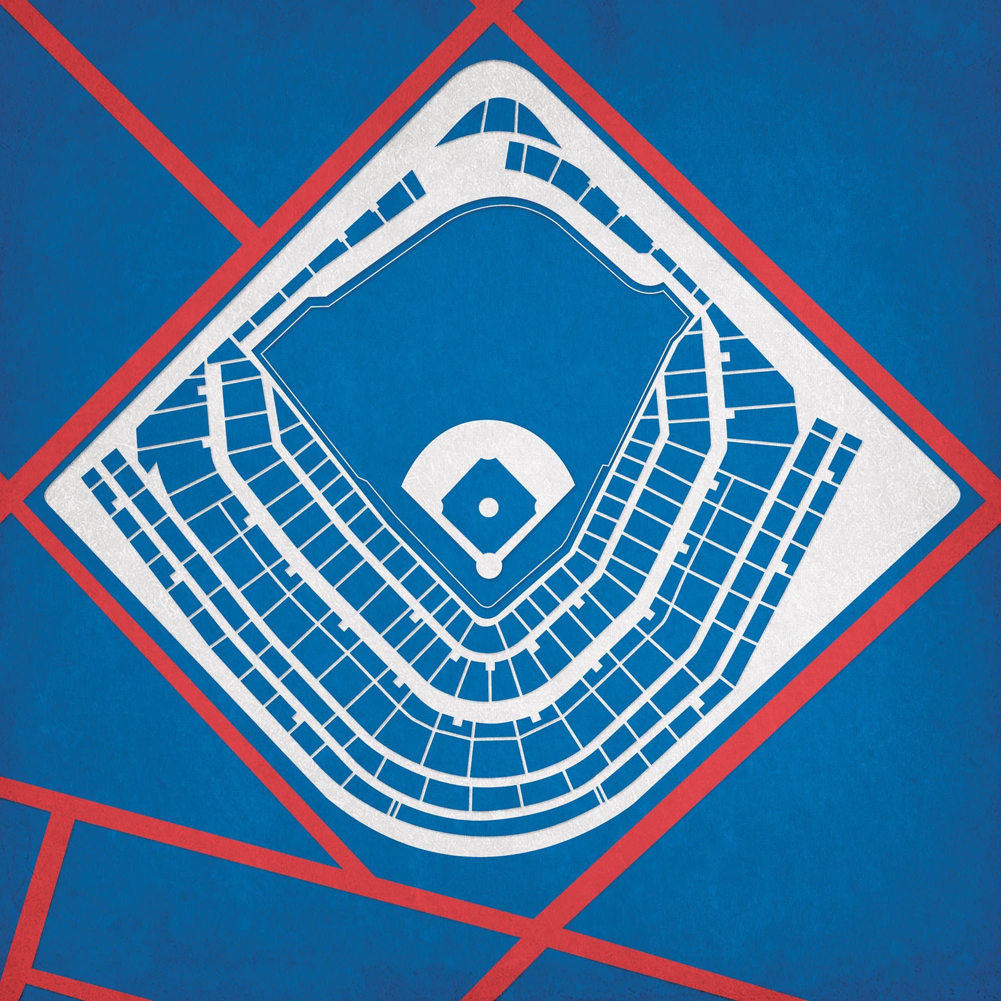 Wrigley Field Map Art, Unframed 12" x 12"