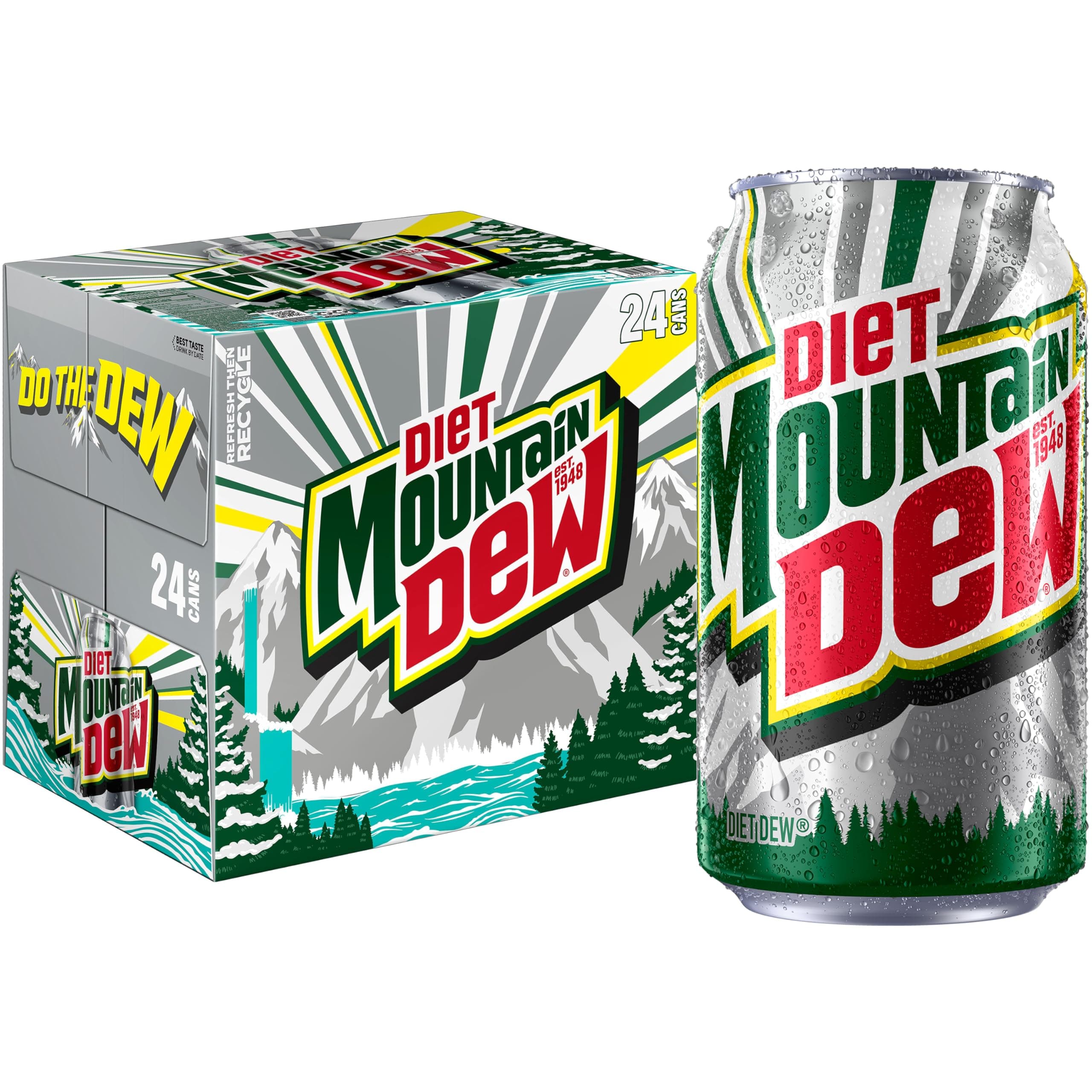 Diet Mountain Dew Soda, 12oz Cans (24 Pack)
