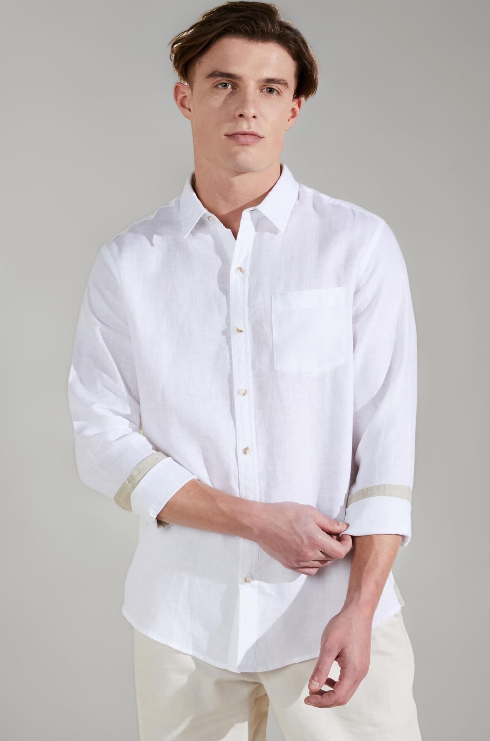 Symbol Premium Men's Pure Linen Solid Casual Shirt (Regular Fit)