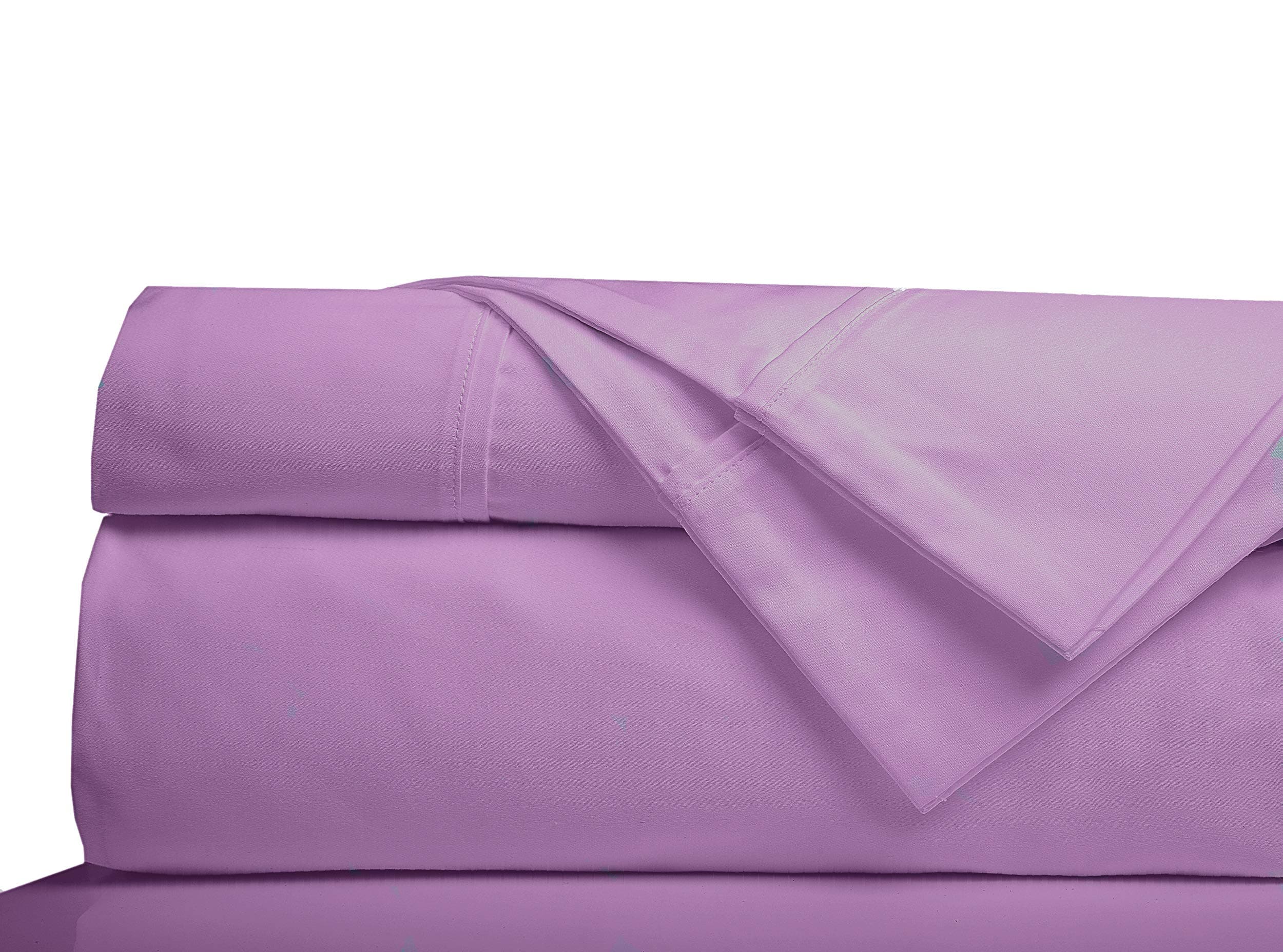 Minor Monkey Bed Sheets - Egyptian Cotton Sheets 1000 Thread Count 4 PC Solid Bed Sheet Set True Luxury Hotel Sheets Fits Up to 17 Inches Deep Pocket Sheets (King, Lilac)