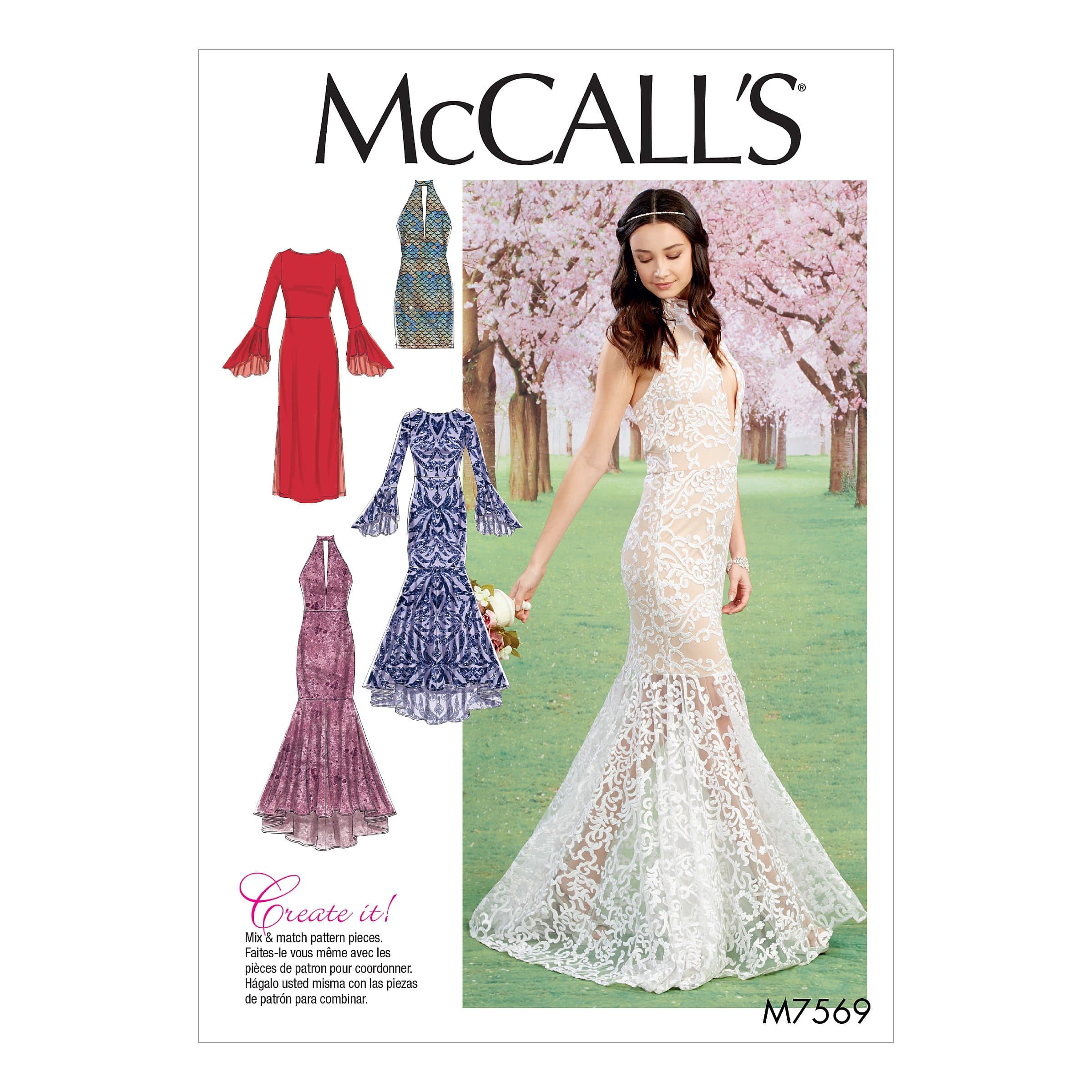 Pattern 7569 A5,Misses Dresses,Sizes 6-14, Tissue, Multi-Colour, 17 x 0.5 x 0.07 cm