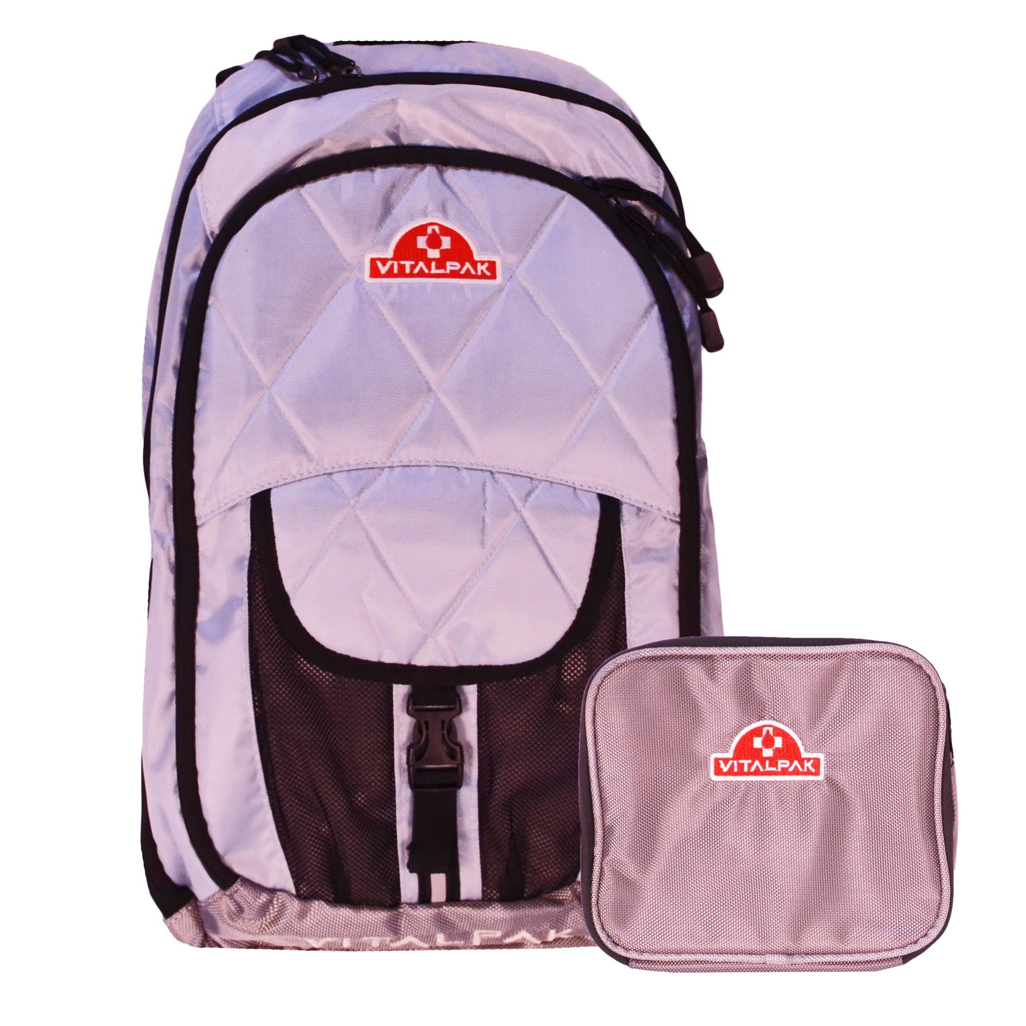 Vitalpak Medical Backpack with Removable Snap-in Essentials Kit, Light Grey