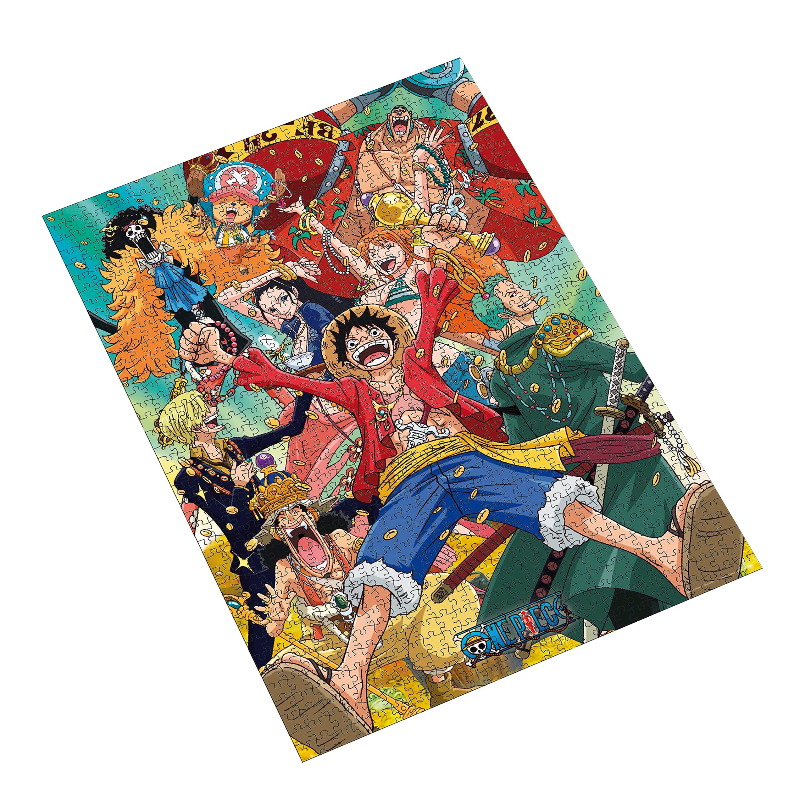 One Piece Straw Hat Crew 1000 pc. Puzzle Featuring Monkey D. Luffy, Nami, Zoro, Chopper, and More Ideal Gift for Anime and Puzzle Enthusiasts Family-Friendly Activity