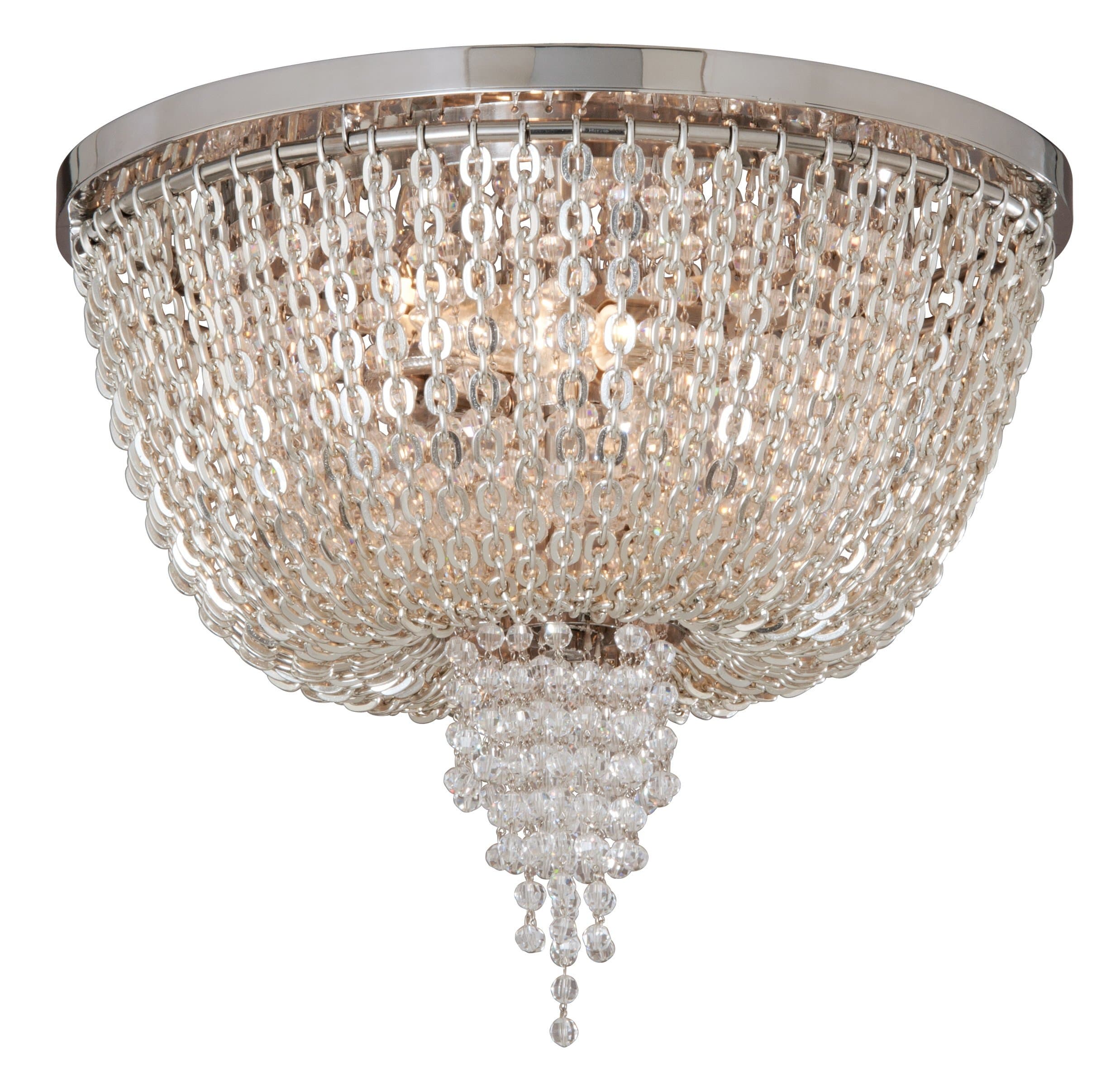 Corbett Lighting 141-32 Vixen Two Light Flush Mount, Polished Nickel Finish with Clear Crystal