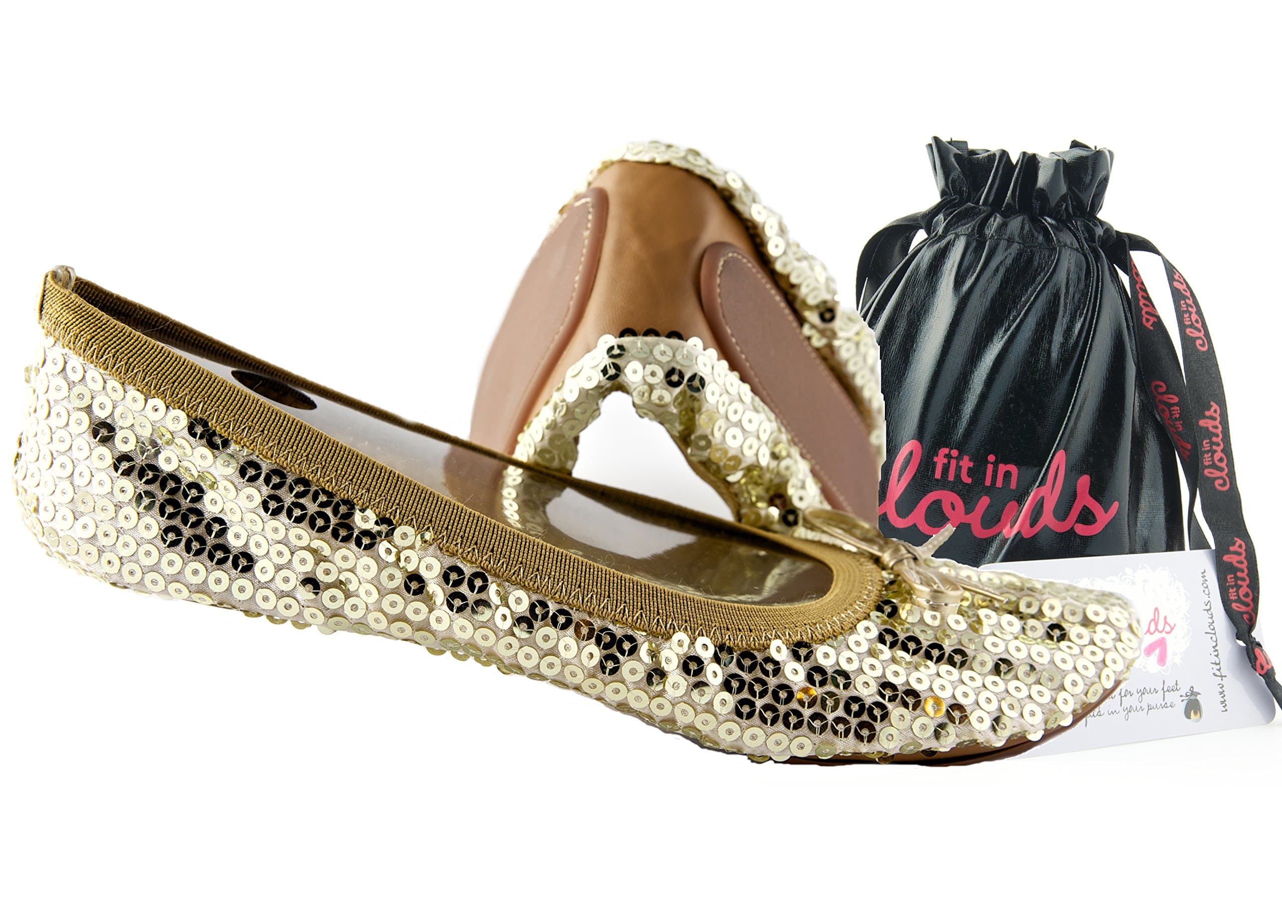 Fit in CloudsSequin Foldable Portable Flats That fold and fit in a Bag