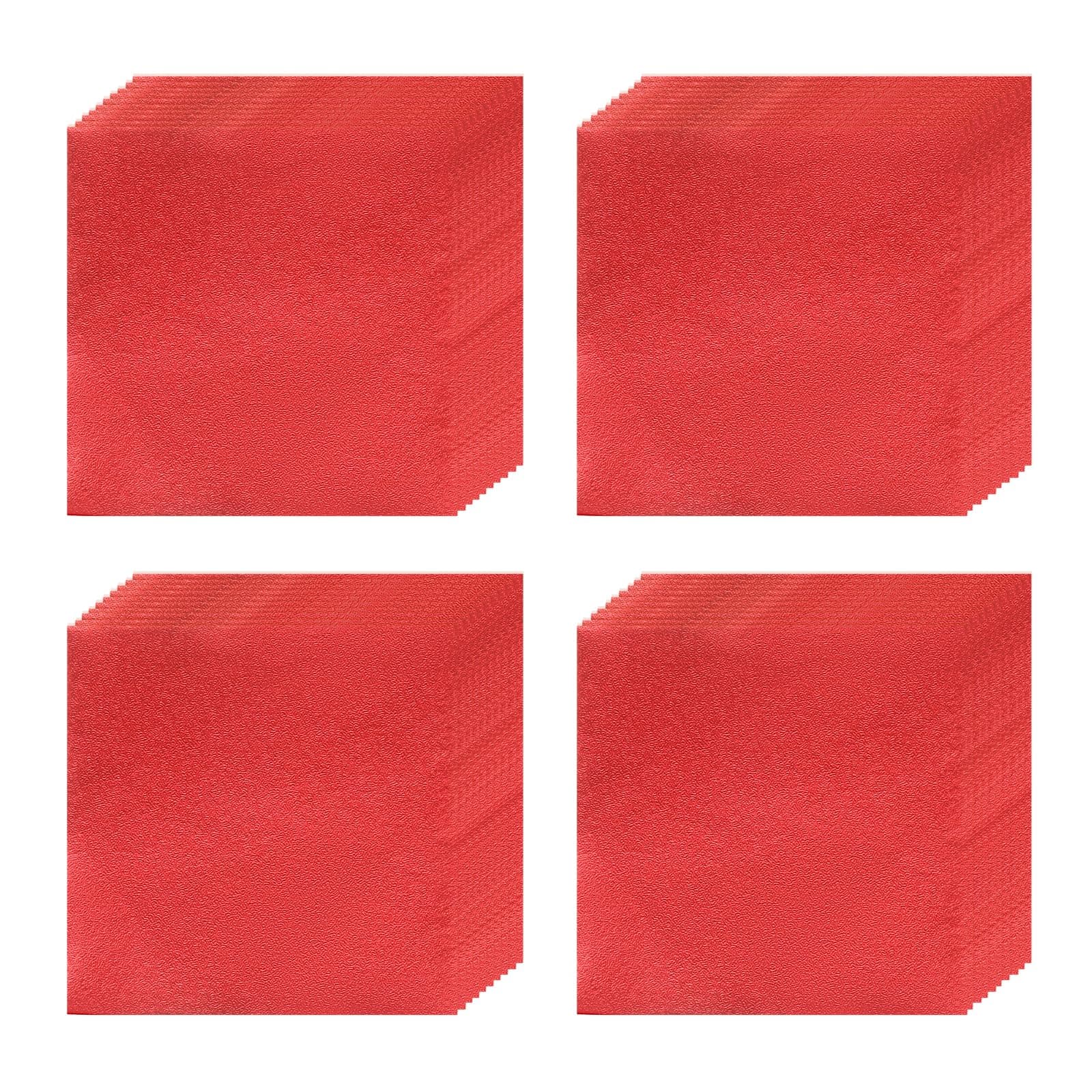 sourcing map 100pcs Foil Candy Wrappers, 4 x 4 Inch Chocolate Bar Wrappers, Aluminum Foil Paper for Caramel Candy Packaging Decoration (Red, Orange Peel)