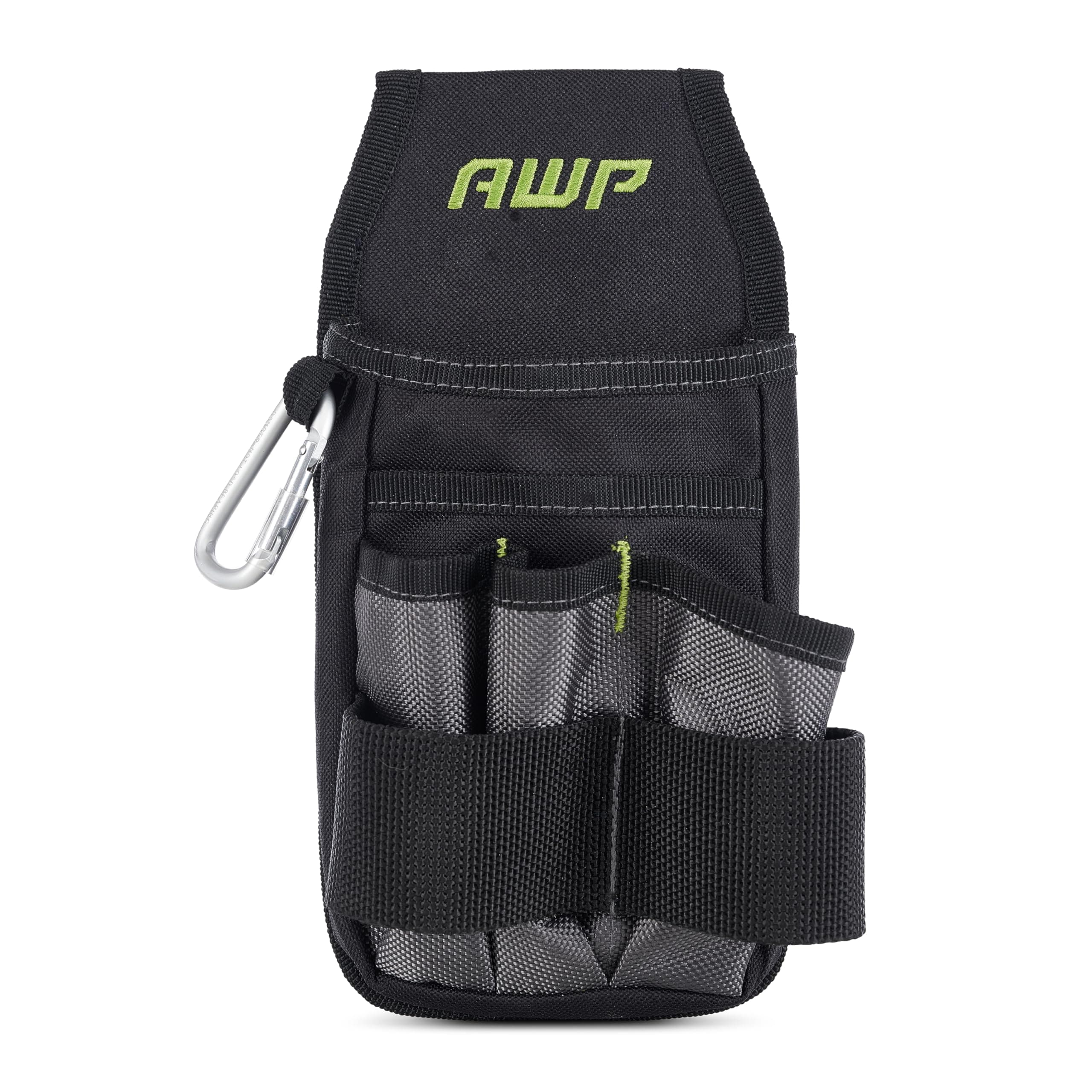 AWP Organizer Tool Pouch | 7 Pockets & Loops for Tool Organization | Heavy-Duty Metal Belt Clip Attachment