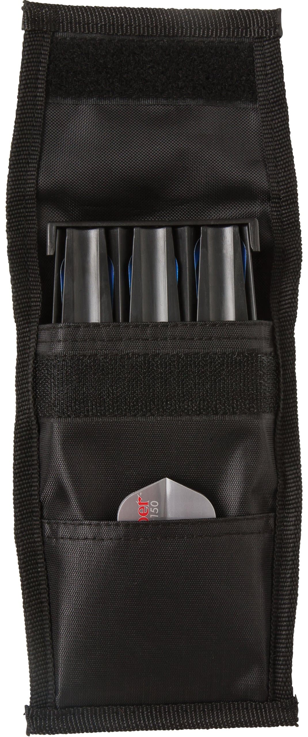 Casemaster Single Black Dart Case with Solid Plastic Insert and Flexible, Tough Nylon Covering, Holds 3 Steel Tip and Soft Tip Darts, Hard Shell Keeps Flights in Perfect Shape