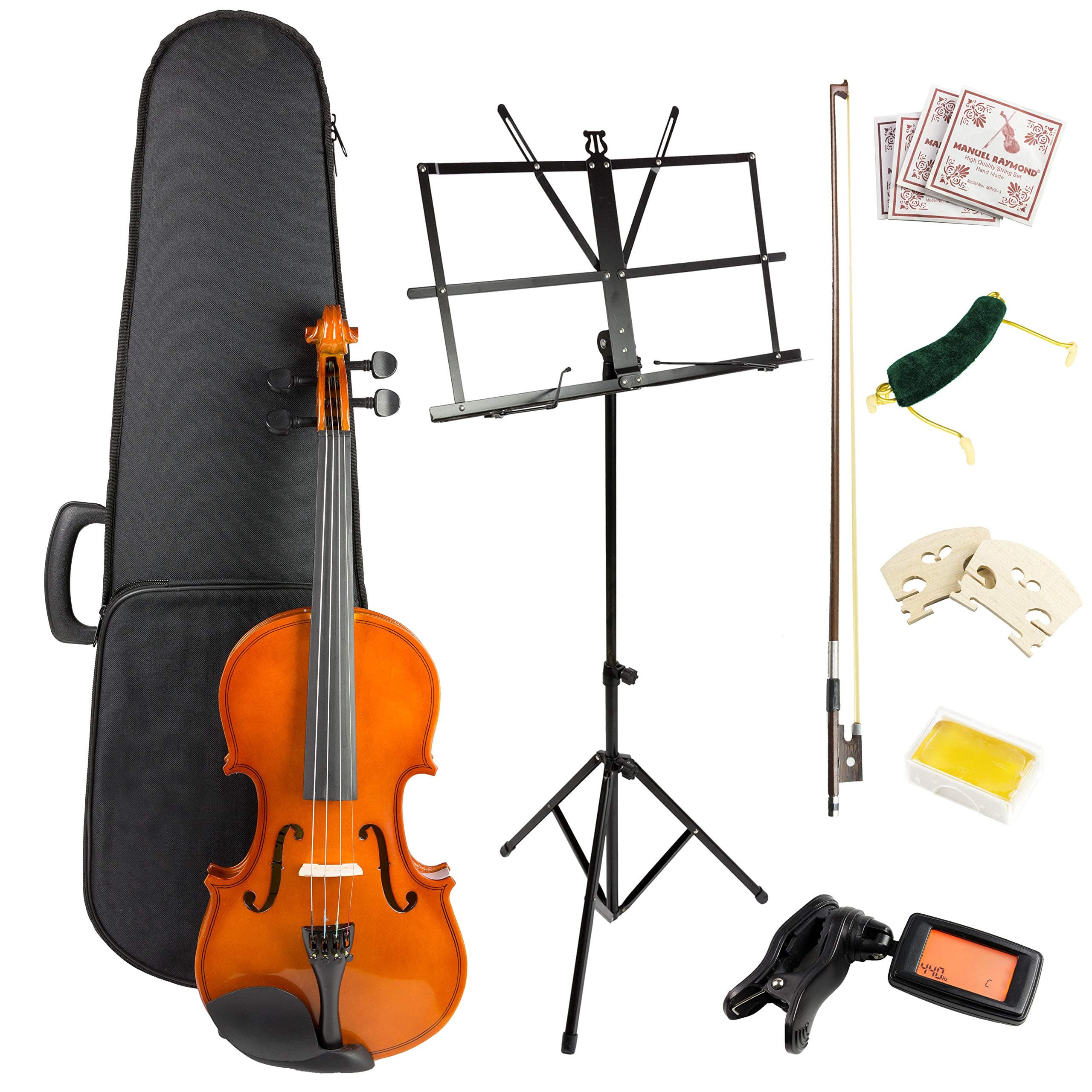 Windsor VIOLINSK44 Violin Super kit, includes case, bow, 2xRosin 2x bridge, spare strings, digital tuner, music stand and shoulder rest.