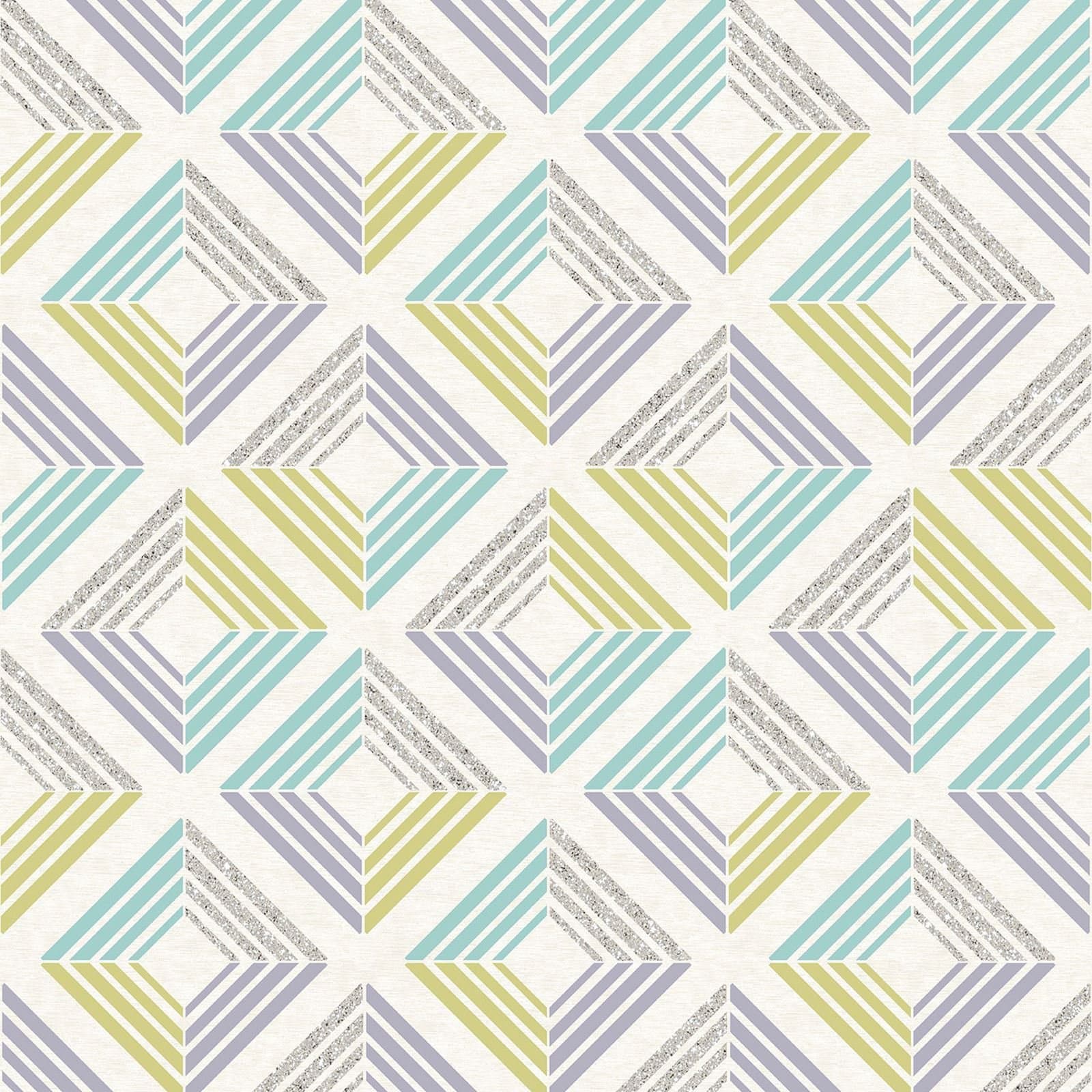 3D Wallpaper Geometric Diamond Glitter Echo Retro Squares Modern Bold