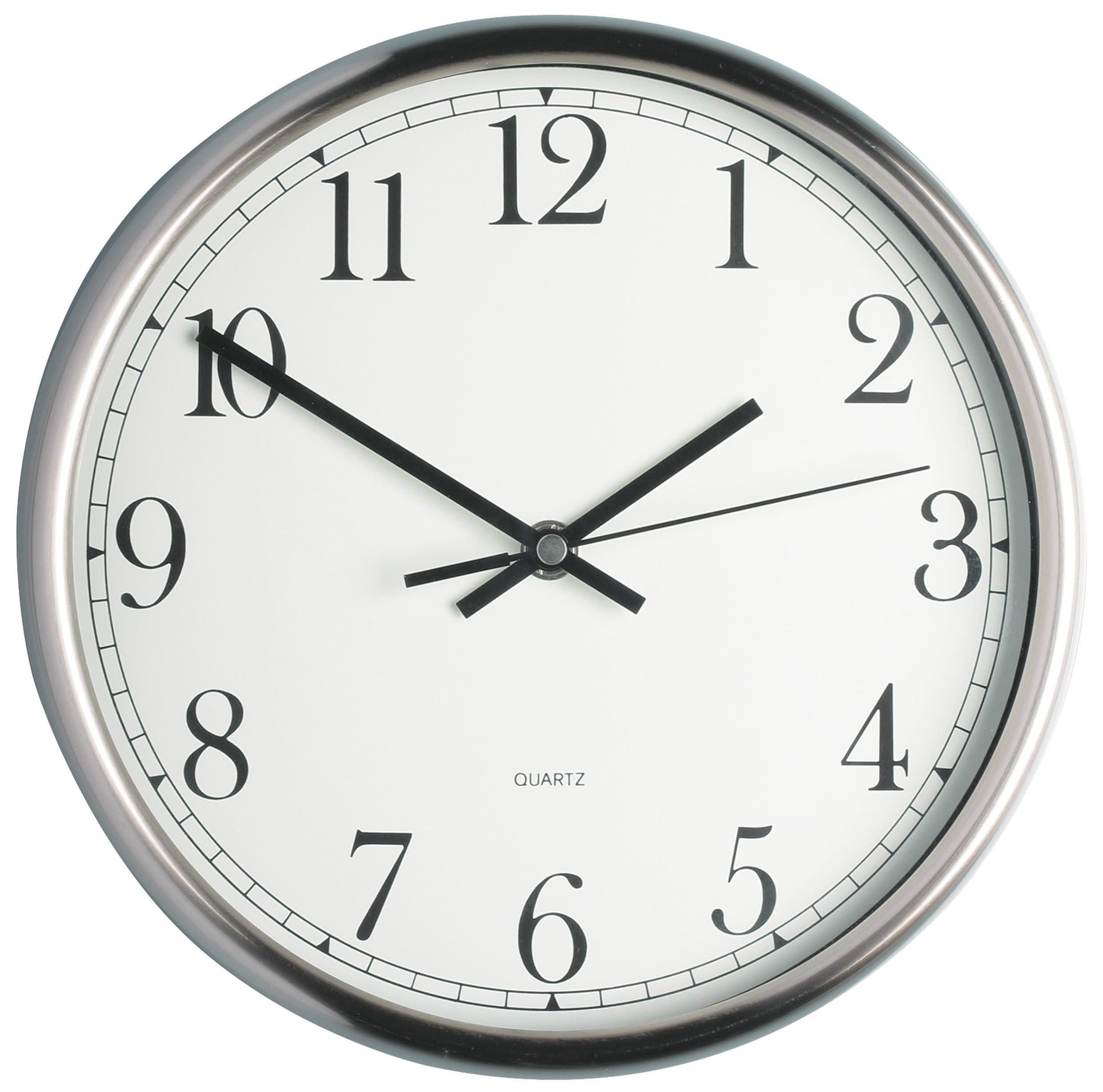 KitchenCraft Stainless Steel Kitchen Wall Clock, 25 cm (9")
