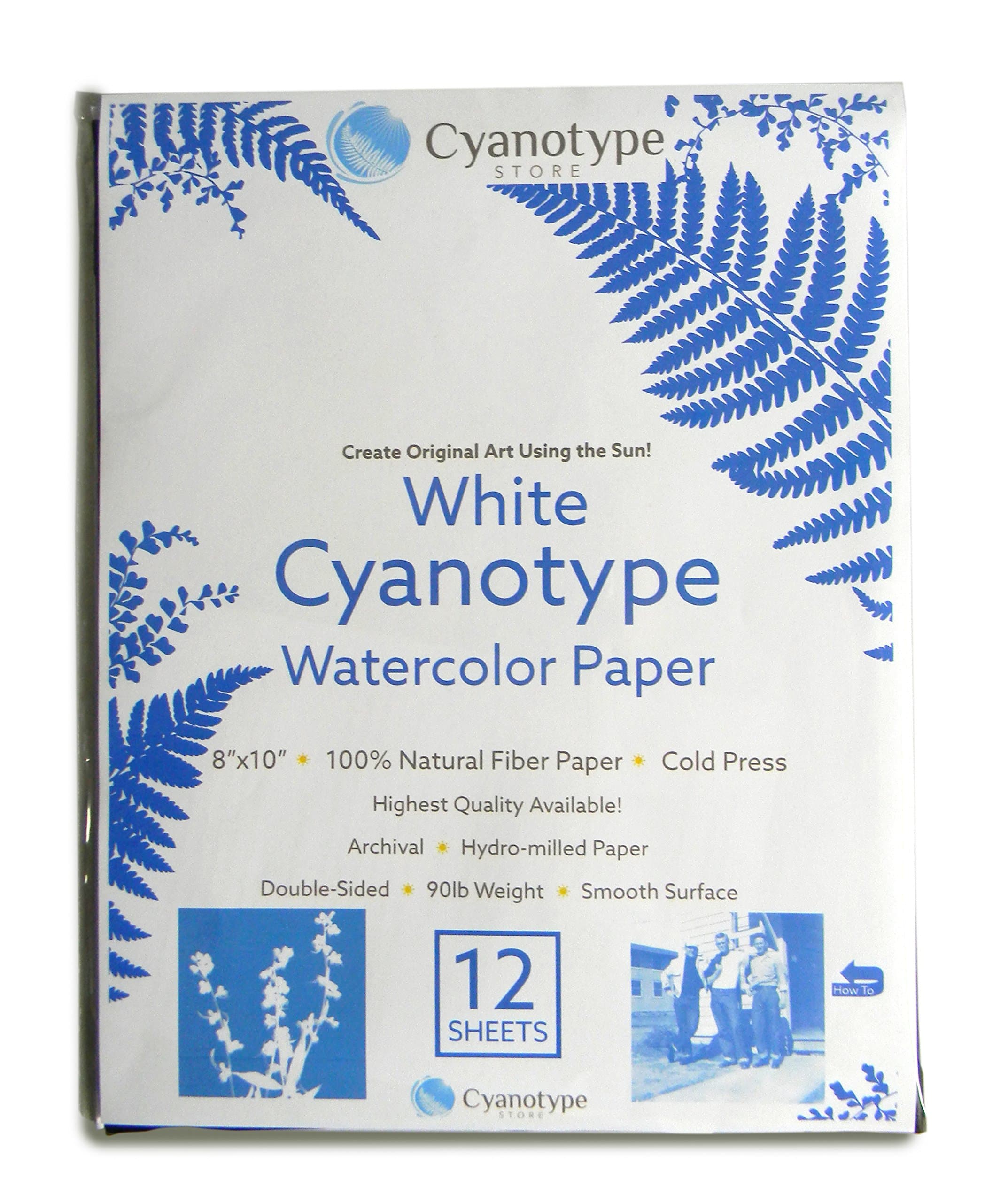 Cyanotype 8" x 10" Paper - 12 Pack (White)