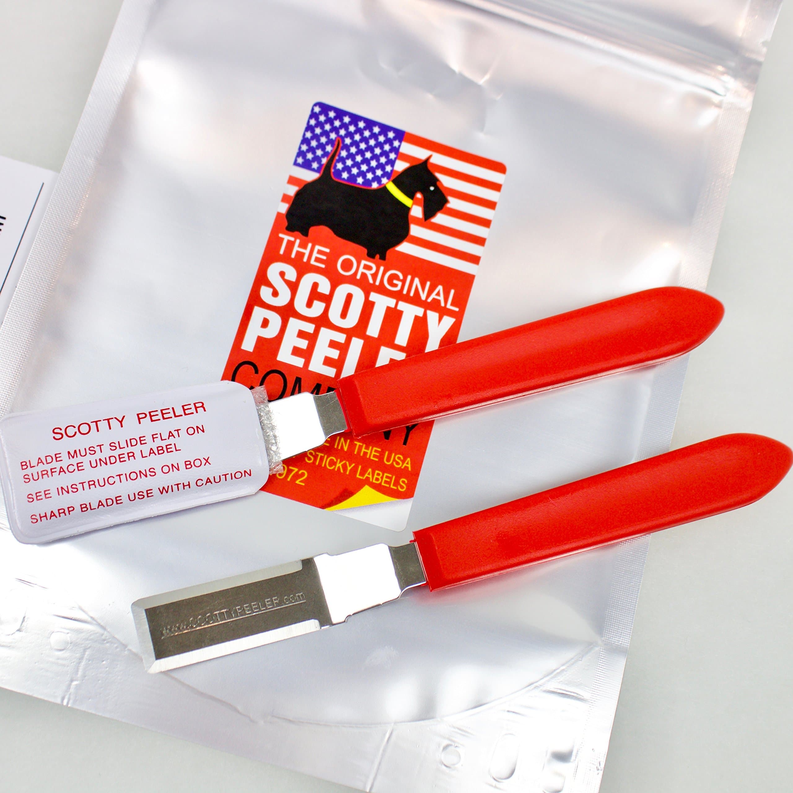 Label and Sticker Remover Scraper Tool - Stainless Steel 2 Pack - Made in USA by The Original Scotty Peeler Company