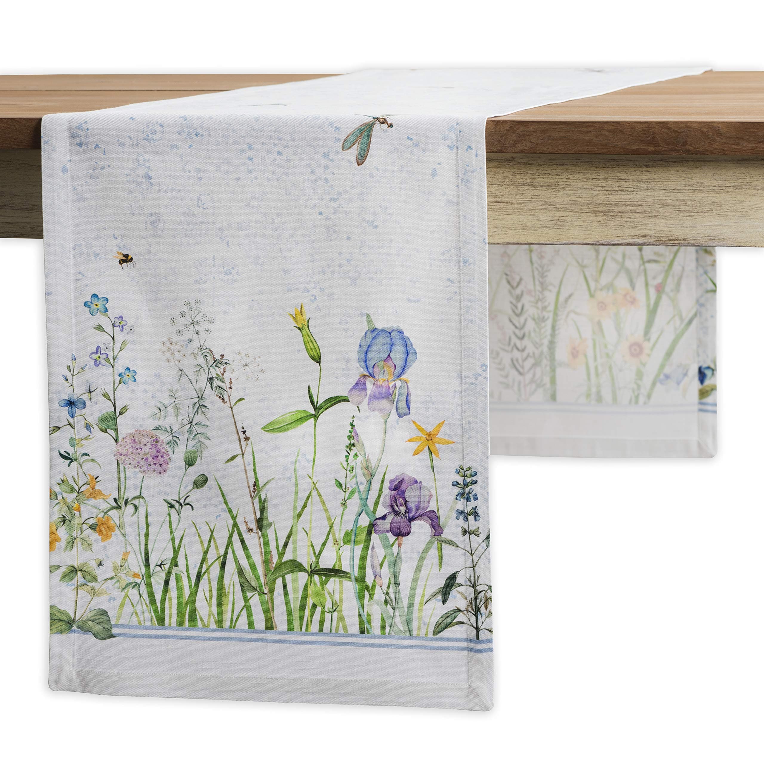 Fleurs De Mai 100% Cotton Table Runner 14.5"x72"