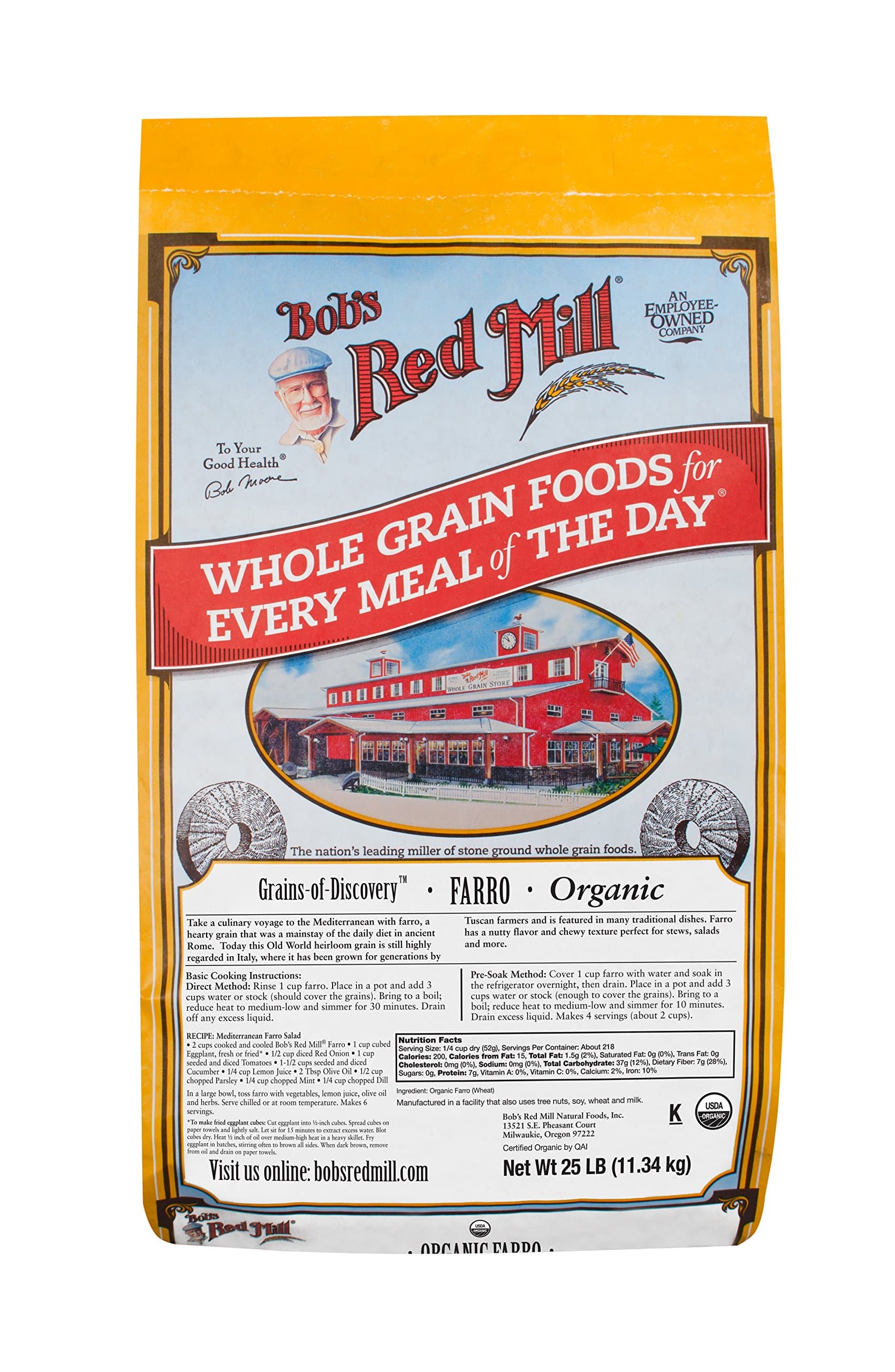BOB'S RED MILL Organic Farro, 11.34 kg