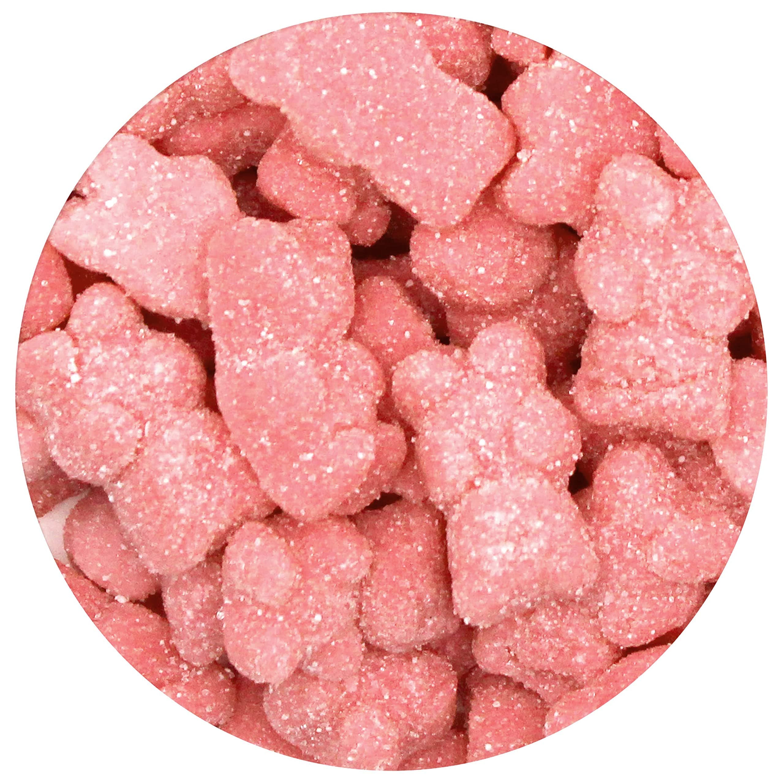 Pink Gummy Bears Sugared, 2.2 Pound Bag, Pink Candy Strawberry Flavored, The Hampton Popcorn & Candy Company