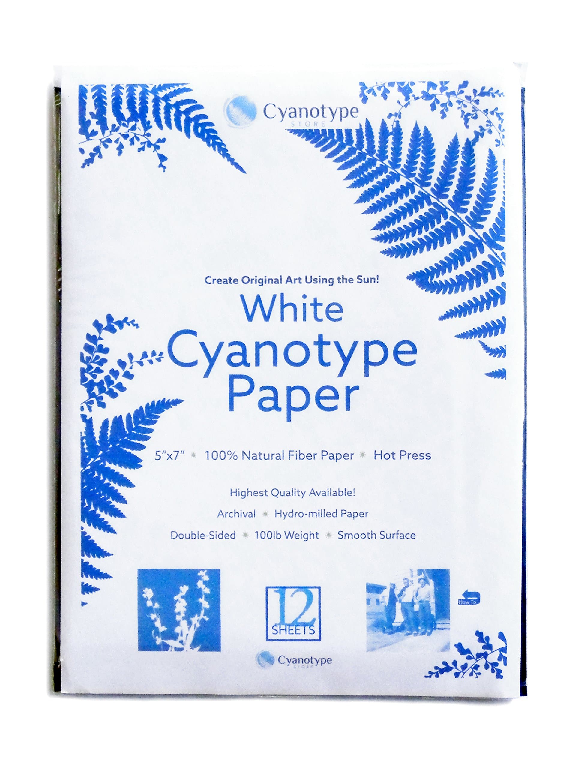 Cyanotype 5" x 7" Paper - 12 Pack (White)