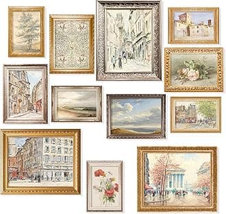 97 Decor Vintage French Country Decor - Antique European Posters Gallery Wall Prints, Rustic Cityscape Landscape Paris Pictures, Vintage French Wall Art for Home Bedroom Decorations (Unframed)
