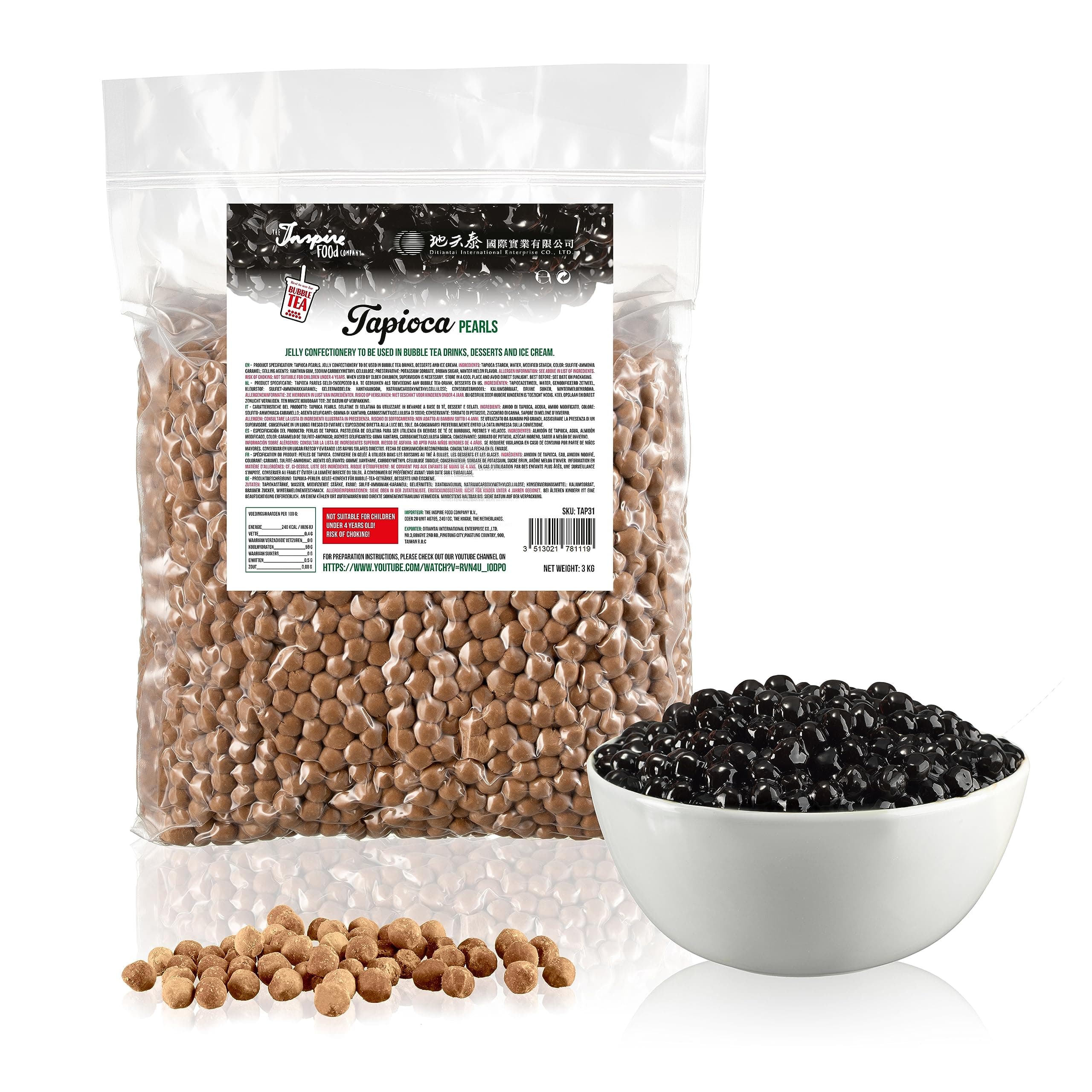 Original Tapioca Pearls for Bubble Tea - 6.6 lbs (3 kg) | Chewy Boba Pearls for Drinks, Cocktails & More | Easy to Make & Serve