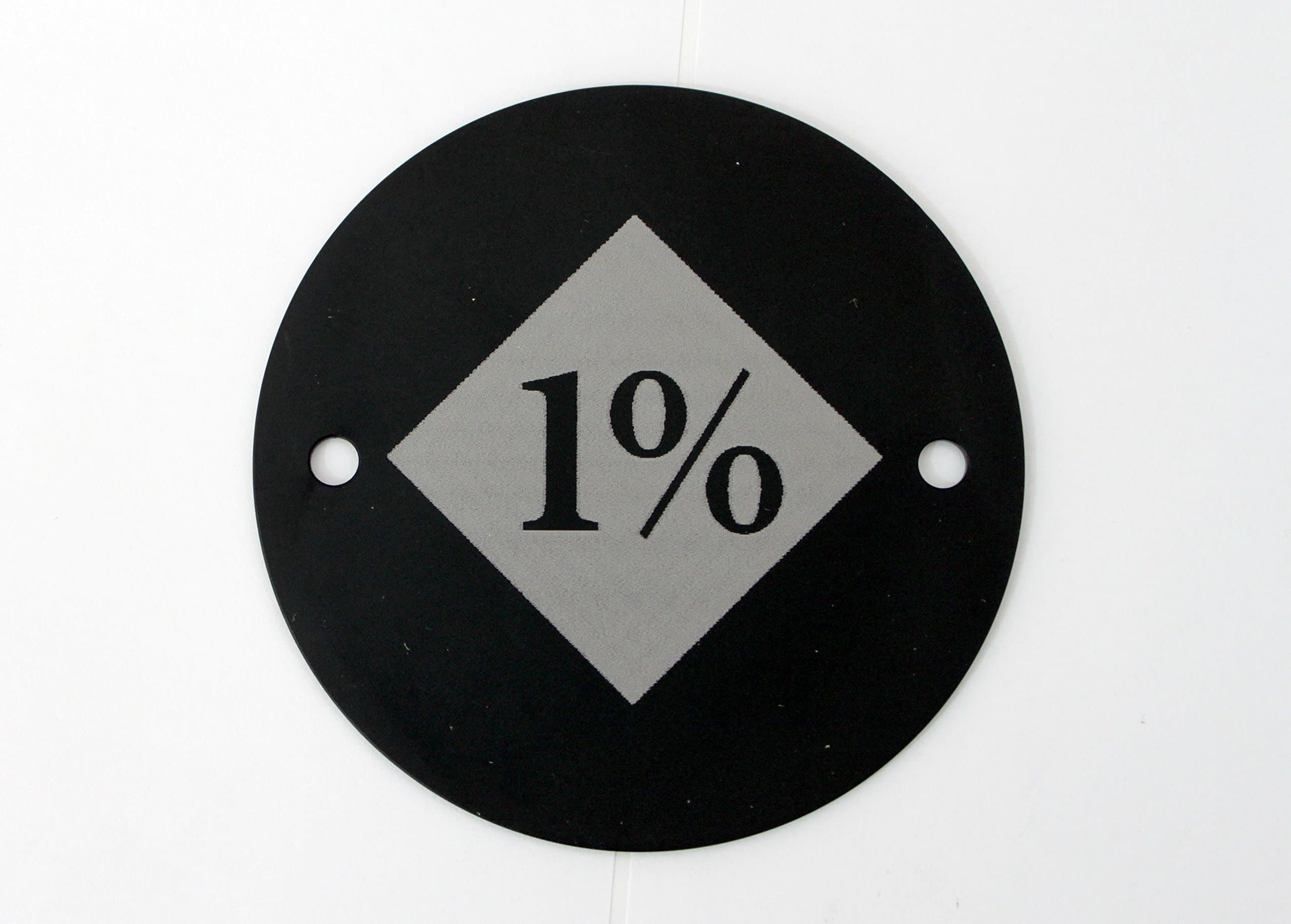 2 hole Points Cover Custom laser engraved with 1 percenter 1% logo Fits Harley Davidson