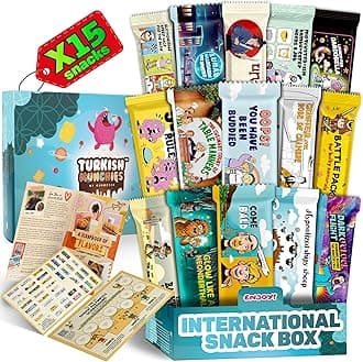 Midi International Food Hamper | Premium Exotic Foreign Foods | Unique Hampers & Gourmet Gift for Men and Women | American Alike Retro Turkish Foods | 12 Full-Size + 1 Bonus Snacks